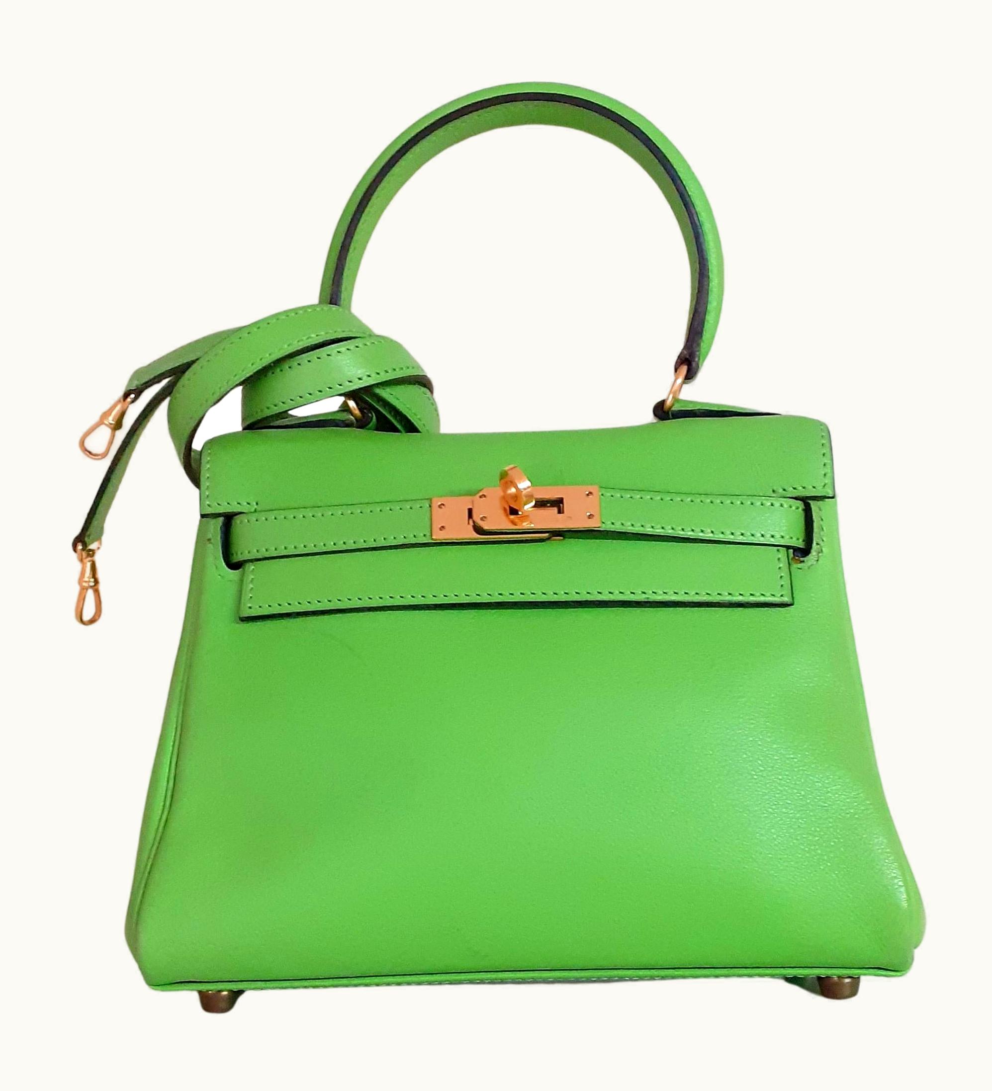 Hermès Hermès Kelly 20cm Mini - Vert Cru - Epsom - Retourne - Gold (GHW)