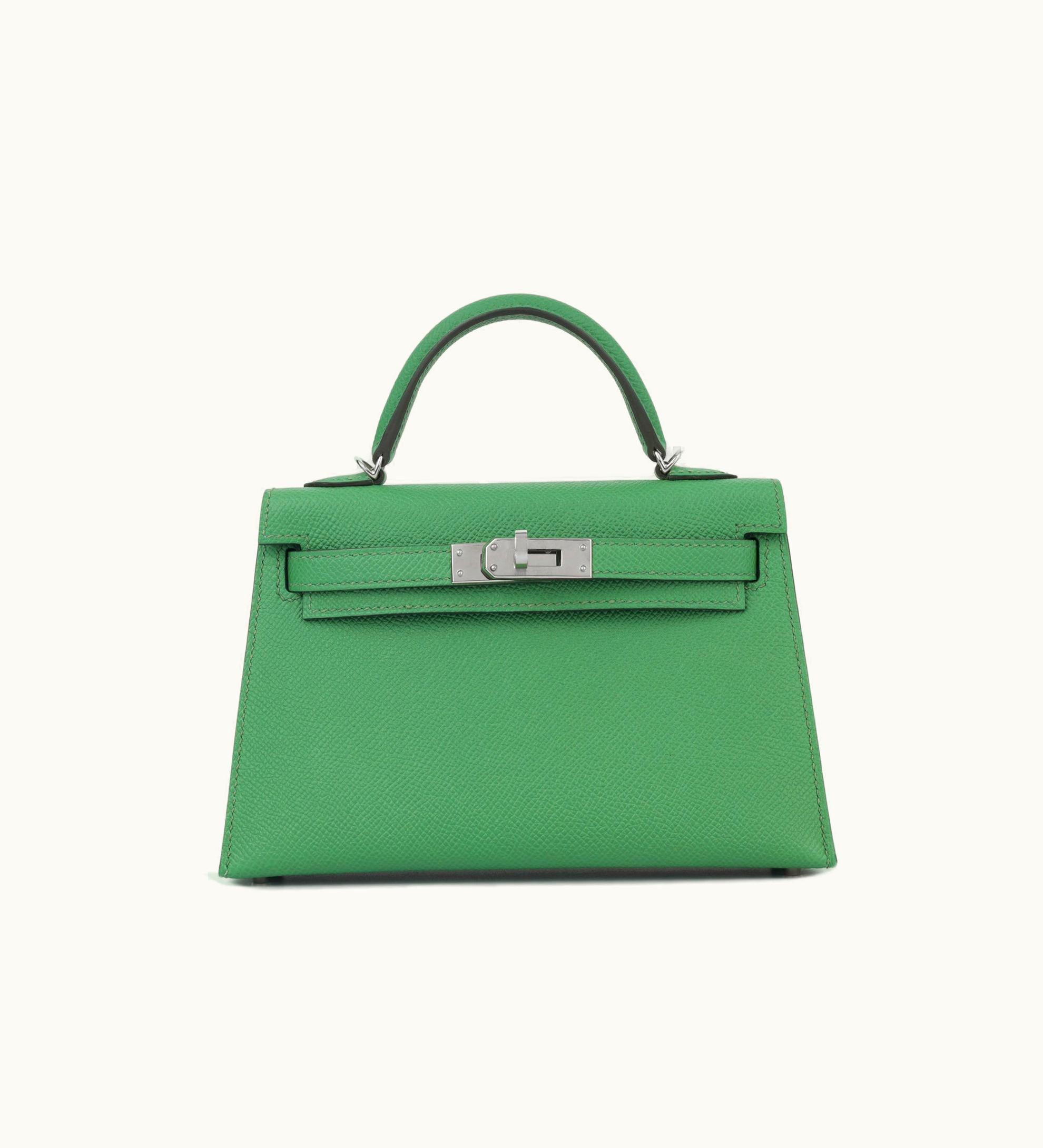 Hermès Hermès Kelly 20cm Mini - Cactus - Epsom - Sellier - Palladium (PHW)