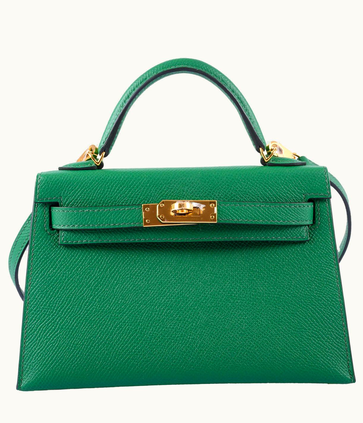 Hermès Hermès Kelly 20cm Mini - Cactus - Swift - Sellier - Gold (GHW)