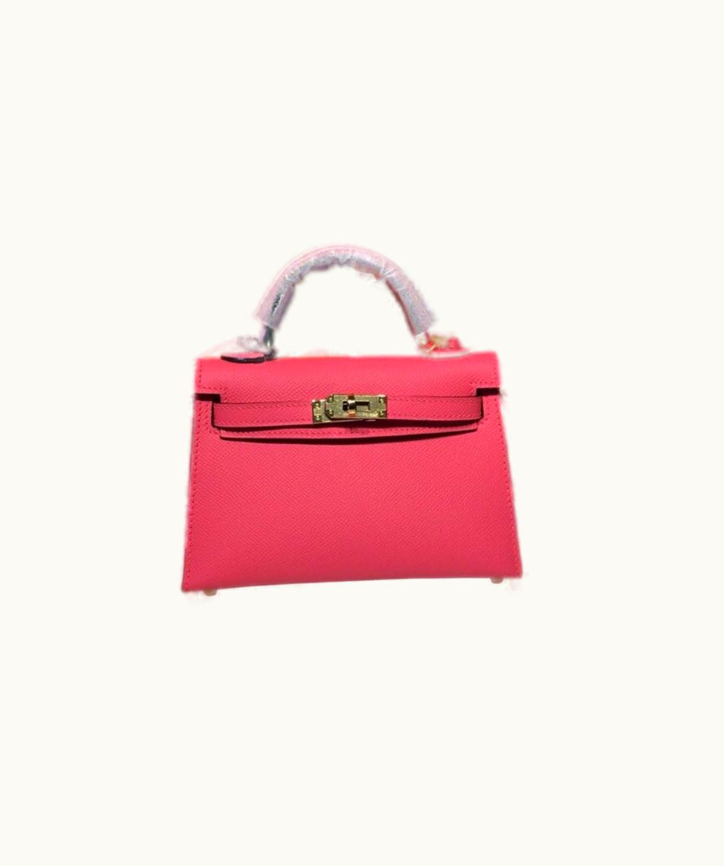 Hermès Hermès Kelly 20cm Mini - Rose Tyrien - Clemence - Sellier - Gold (GHW)