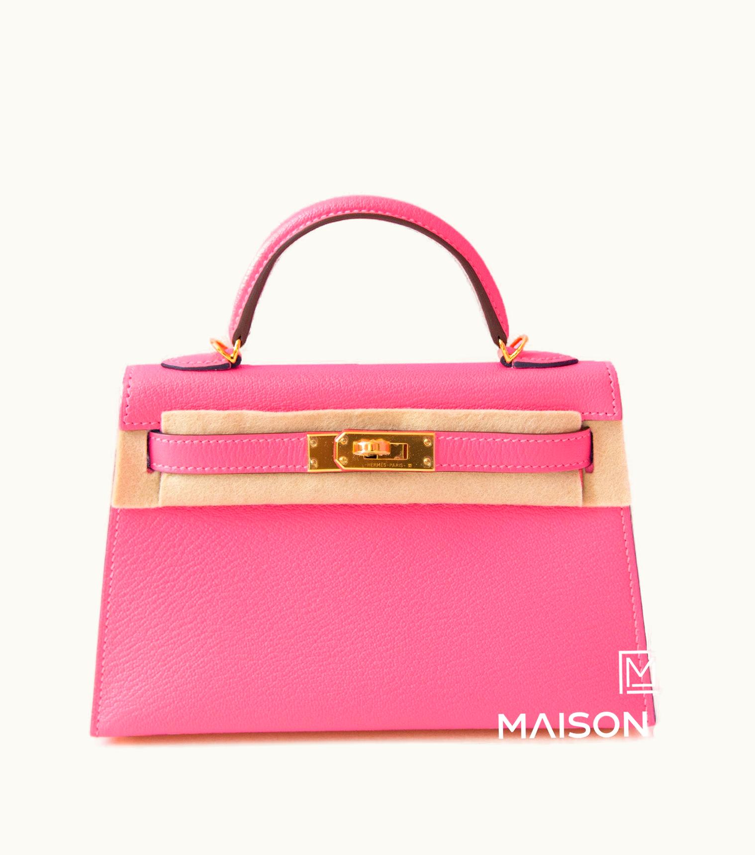 Hermès Hermès Kelly 20cm Mini - Rose Lipstick - Clemence - Sellier - Gold (GHW)