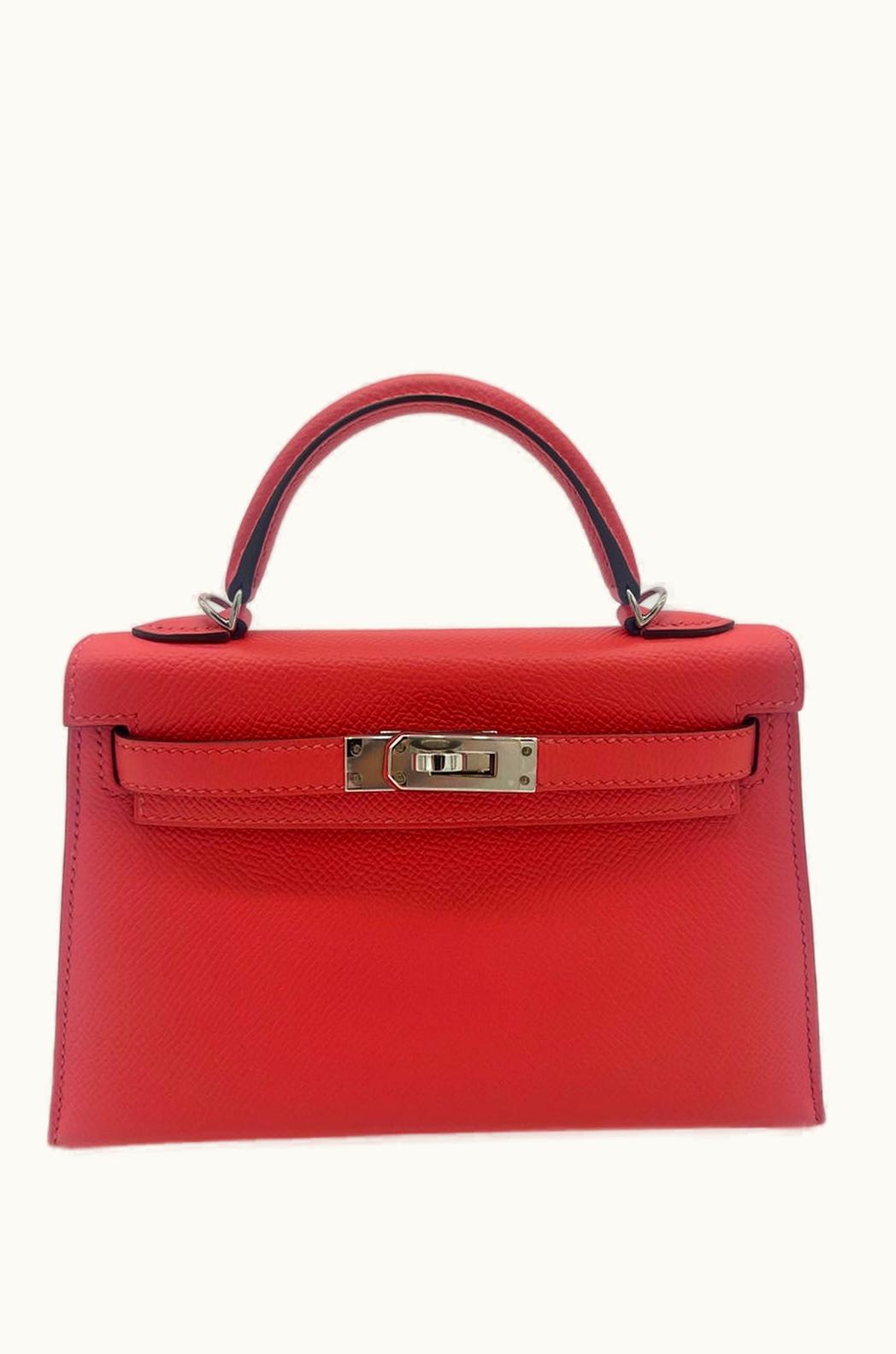 Hermès Hermès Kelly 20cm Mini - Rose Jaipur - Swift - Retourne - Palladium (PHW)