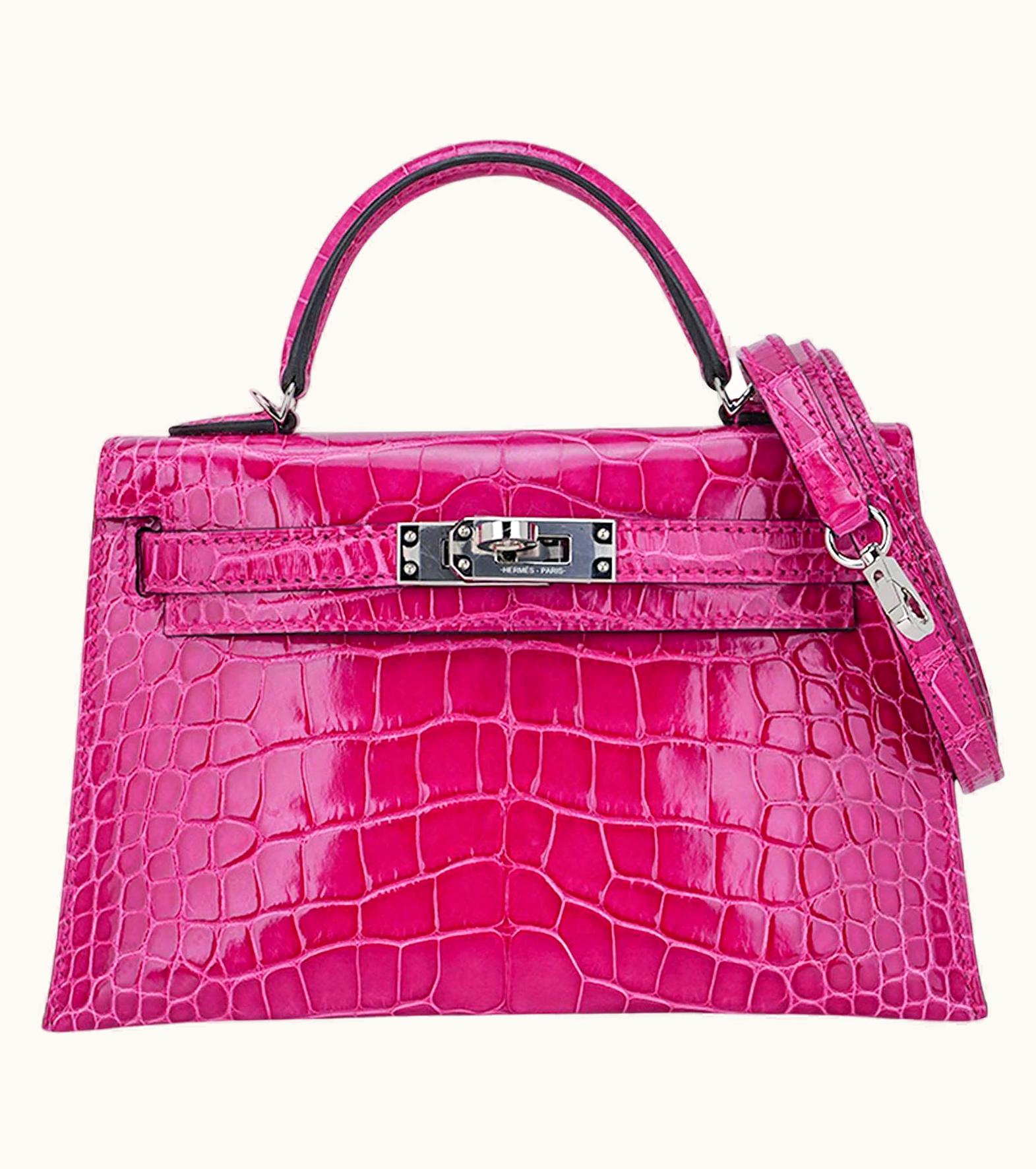 Hermès Hermès Kelly 20cm Mini - Rose Scheherazade - Epsom - Sellier - Palladium (PHW)