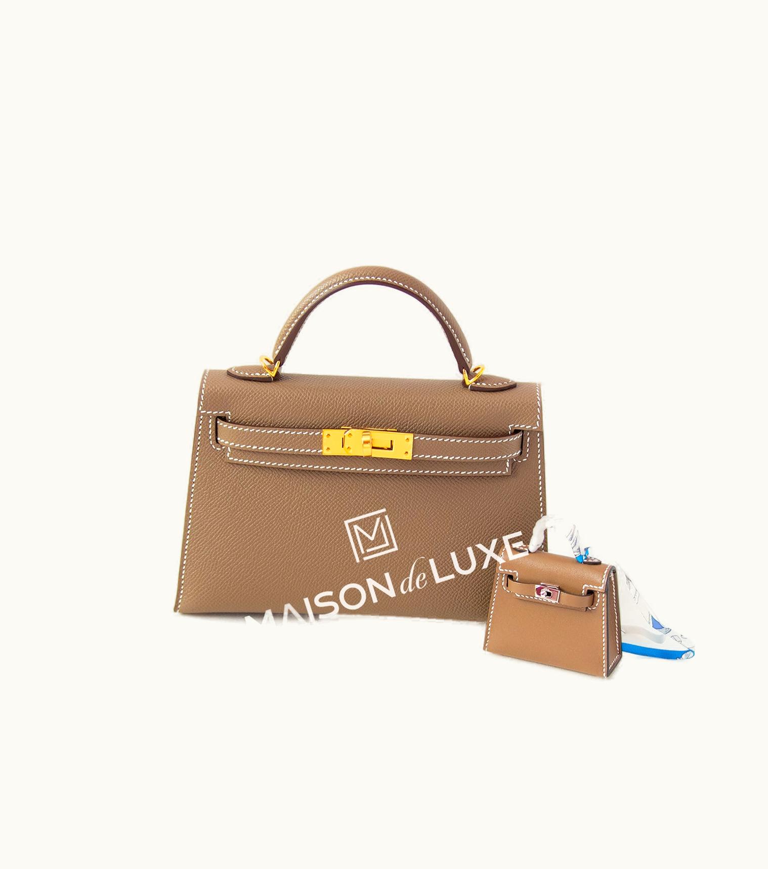 Hermès Hermès Kelly 20cm Mini - Etoupe - Clemence - Sellier - Gold (GHW)