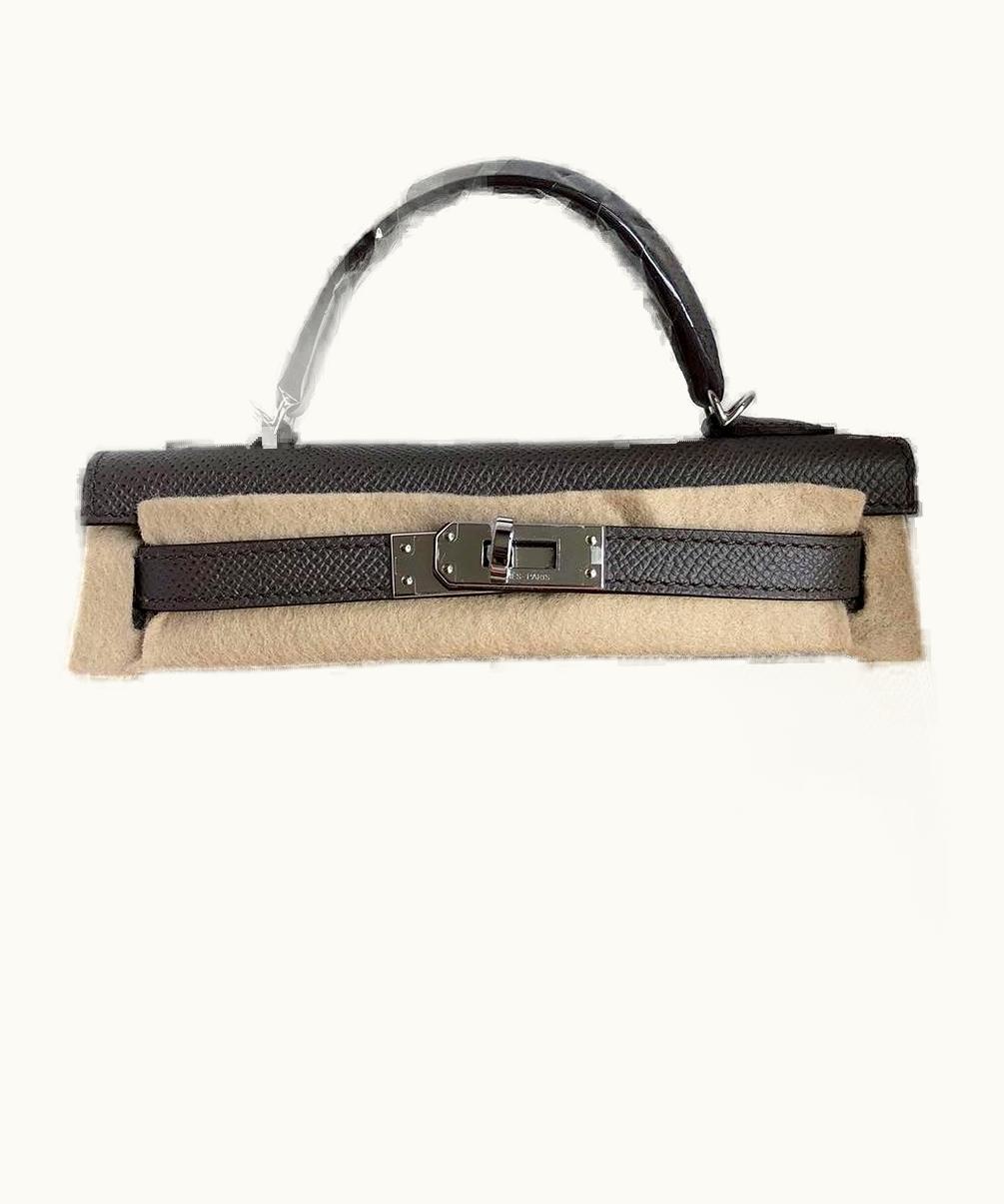 Hermès Hermès Kelly 20cm Mini - Etain - Clemence - Sellier - Palladium (PHW)
