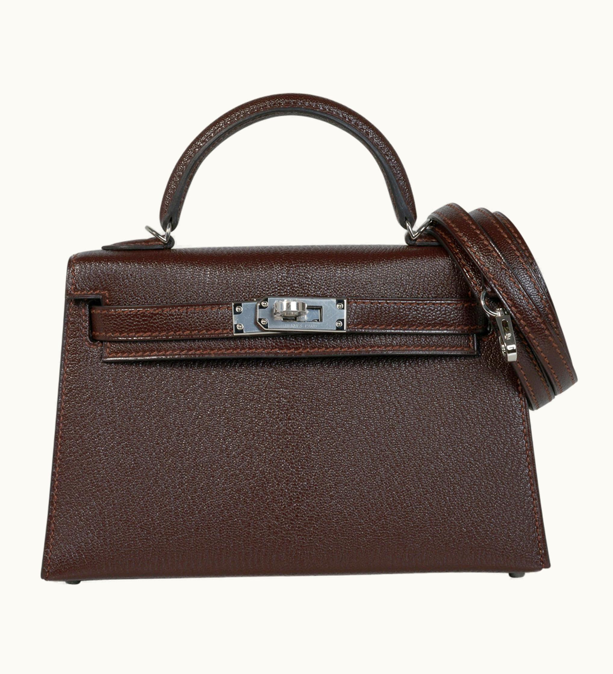 Hermès Hermès Kelly 20cm Mini - Havane - Togo - Sellier - Palladium (PHW)