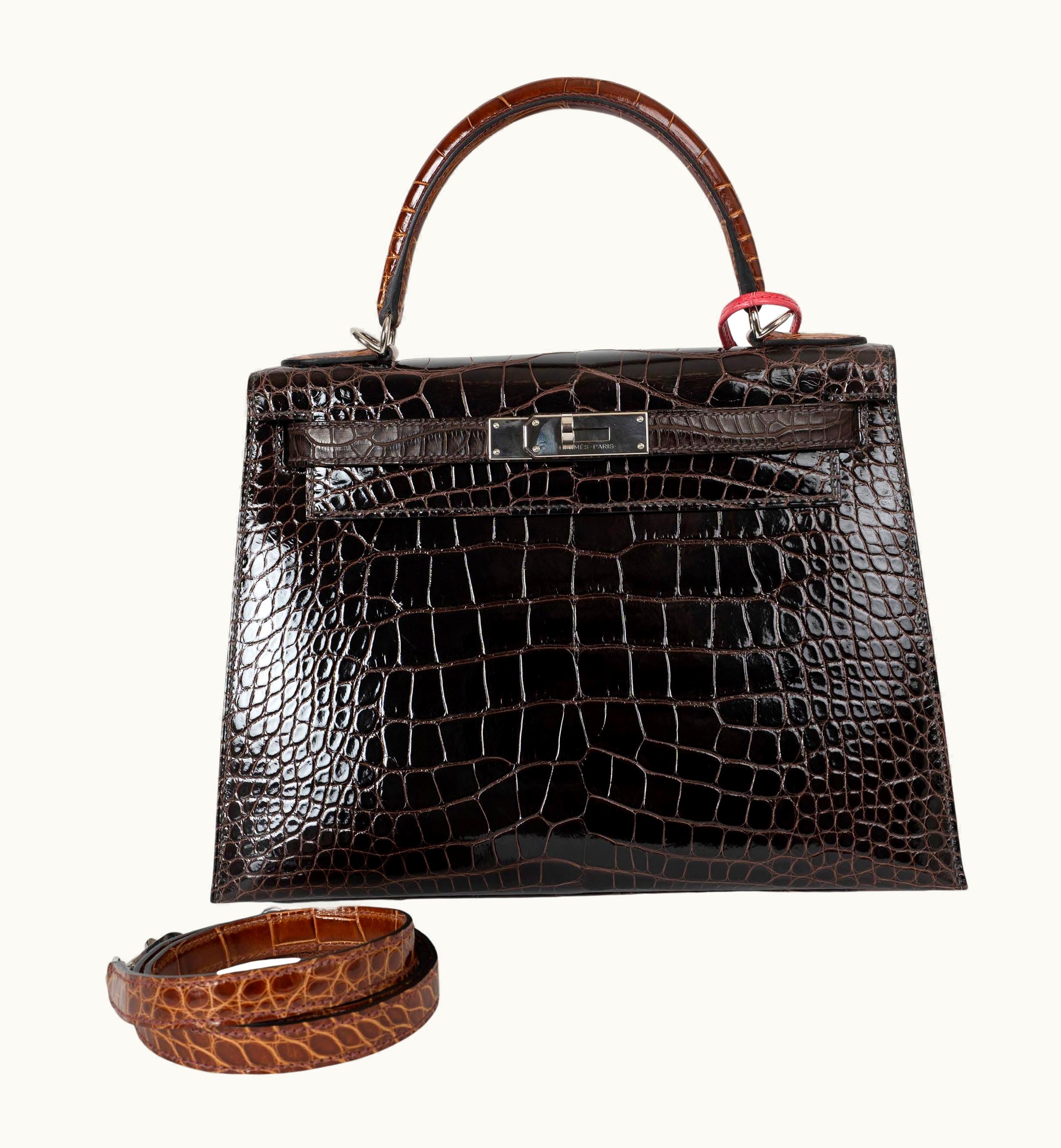 Hermès Hermès Kelly 20cm Mini - Ebene - Epsom - Sellier - Palladium (PHW)