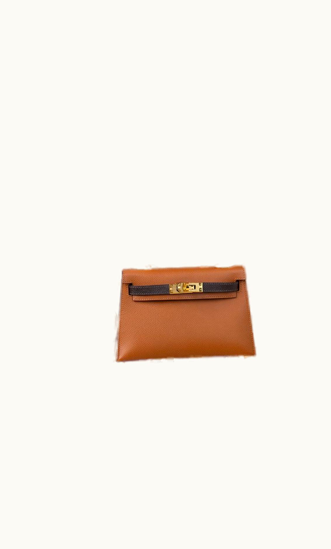 Hermès Hermès Kelly 20cm Mini - Ebene - Swift - Sellier - Gold (GHW)