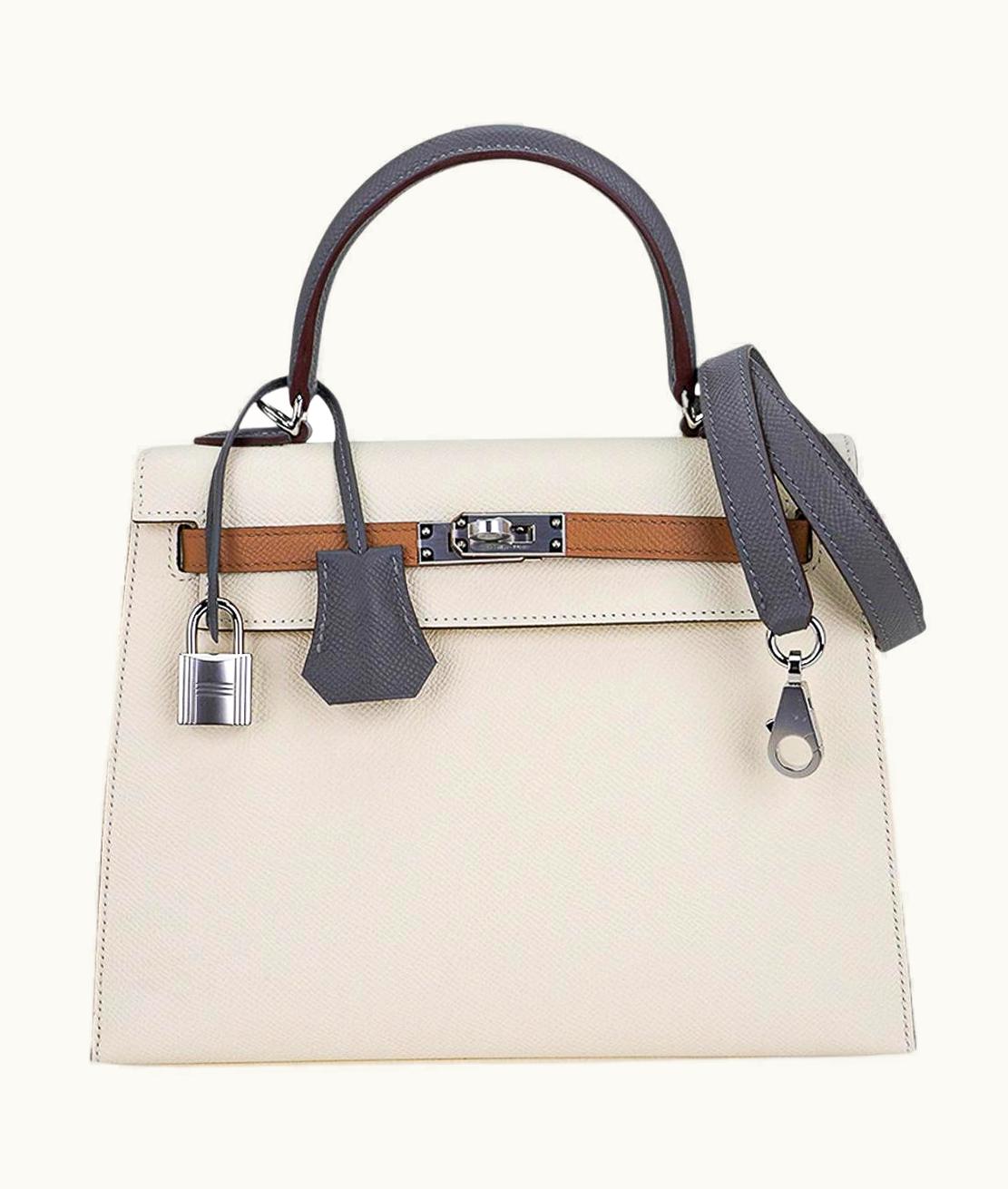 Hermès Hermès Kelly 20cm Mini - Gris Meyer - Togo - Sellier - Palladium (PHW)