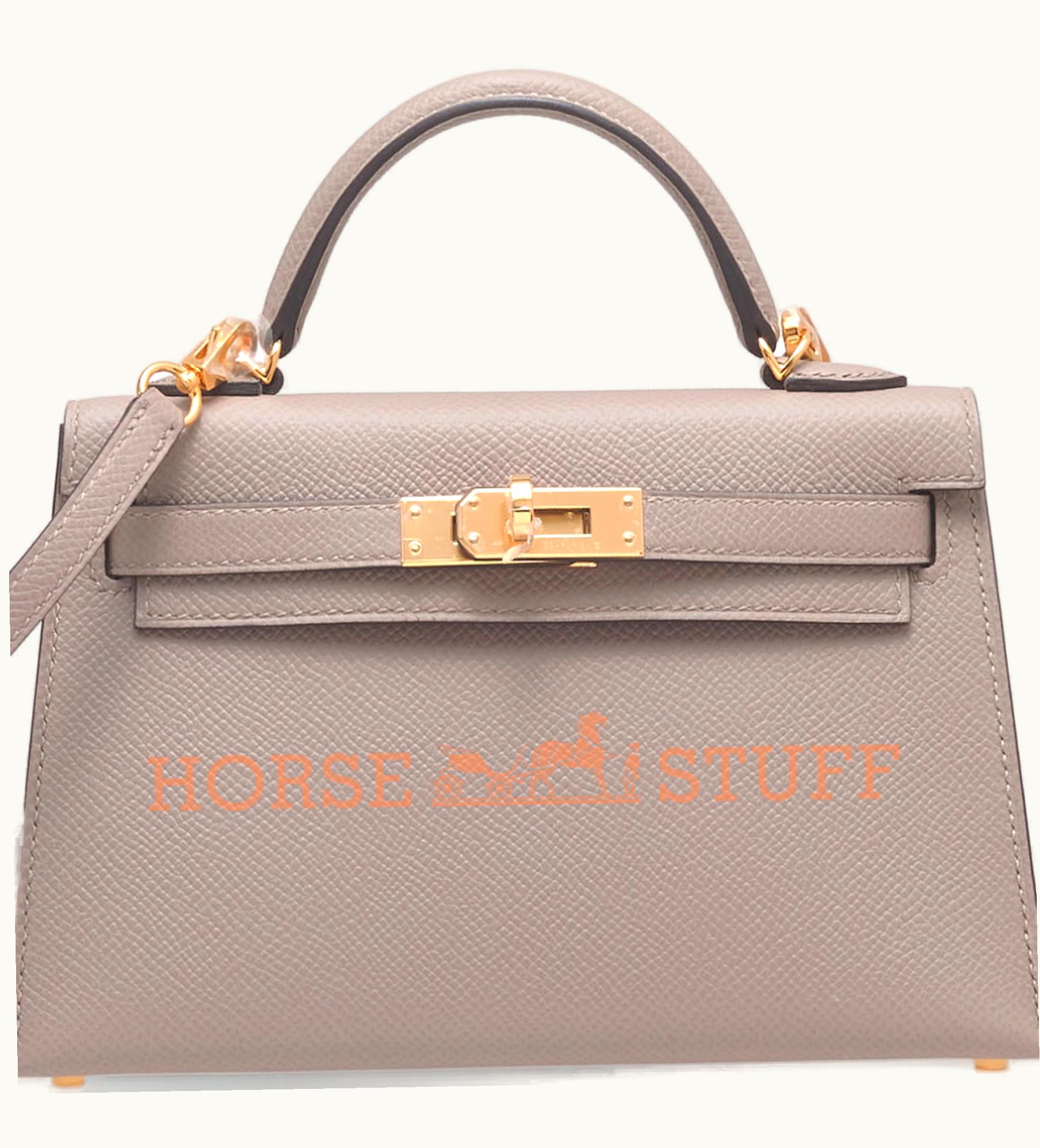 Hermès Hermès Kelly 20cm Mini - Gris Tourterelle - Clemence - Sellier - Gold (GHW)