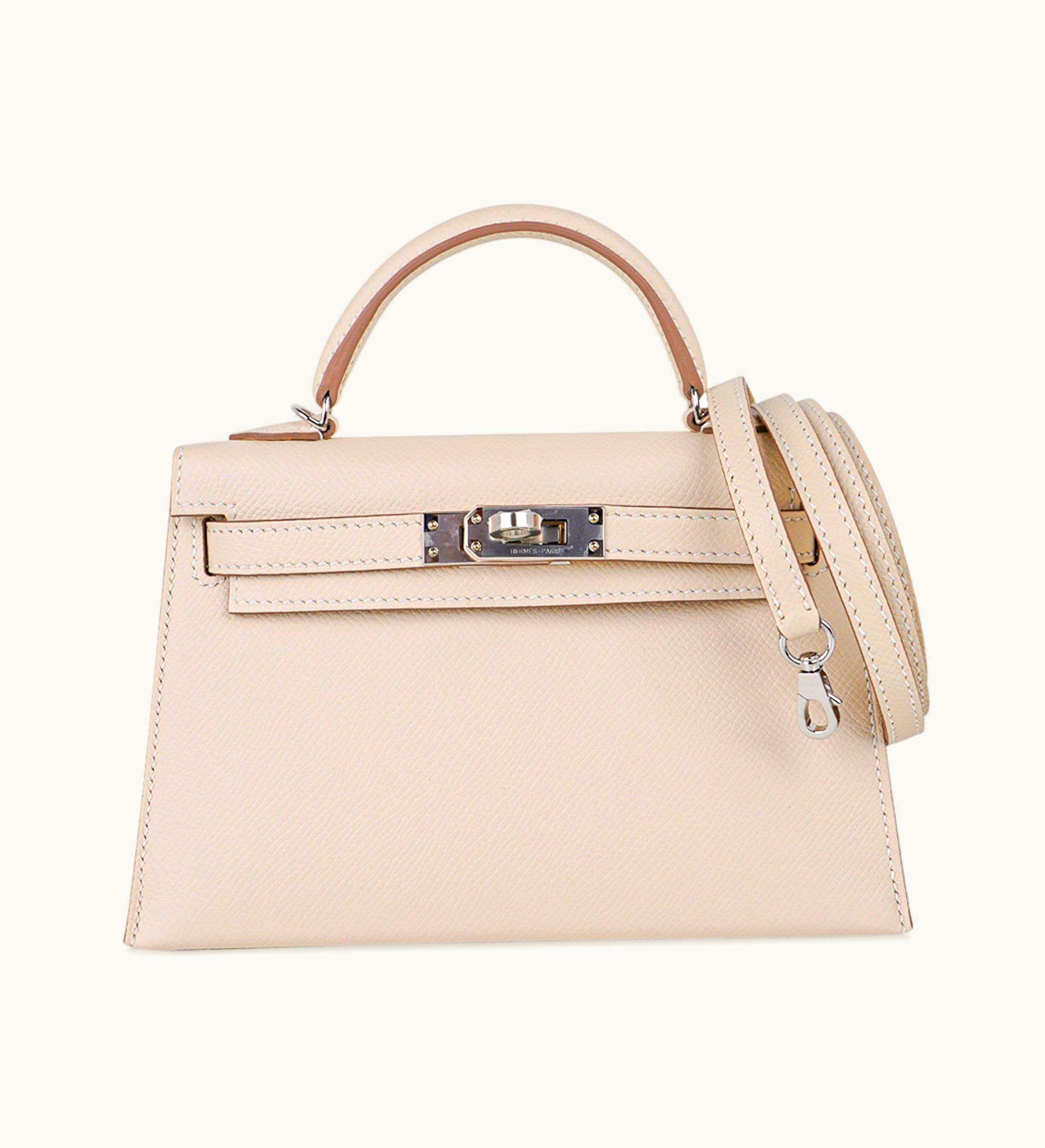 Hermès Hermès Kelly 20cm Mini - Craie - Epsom - Sellier - Palladium (PHW)