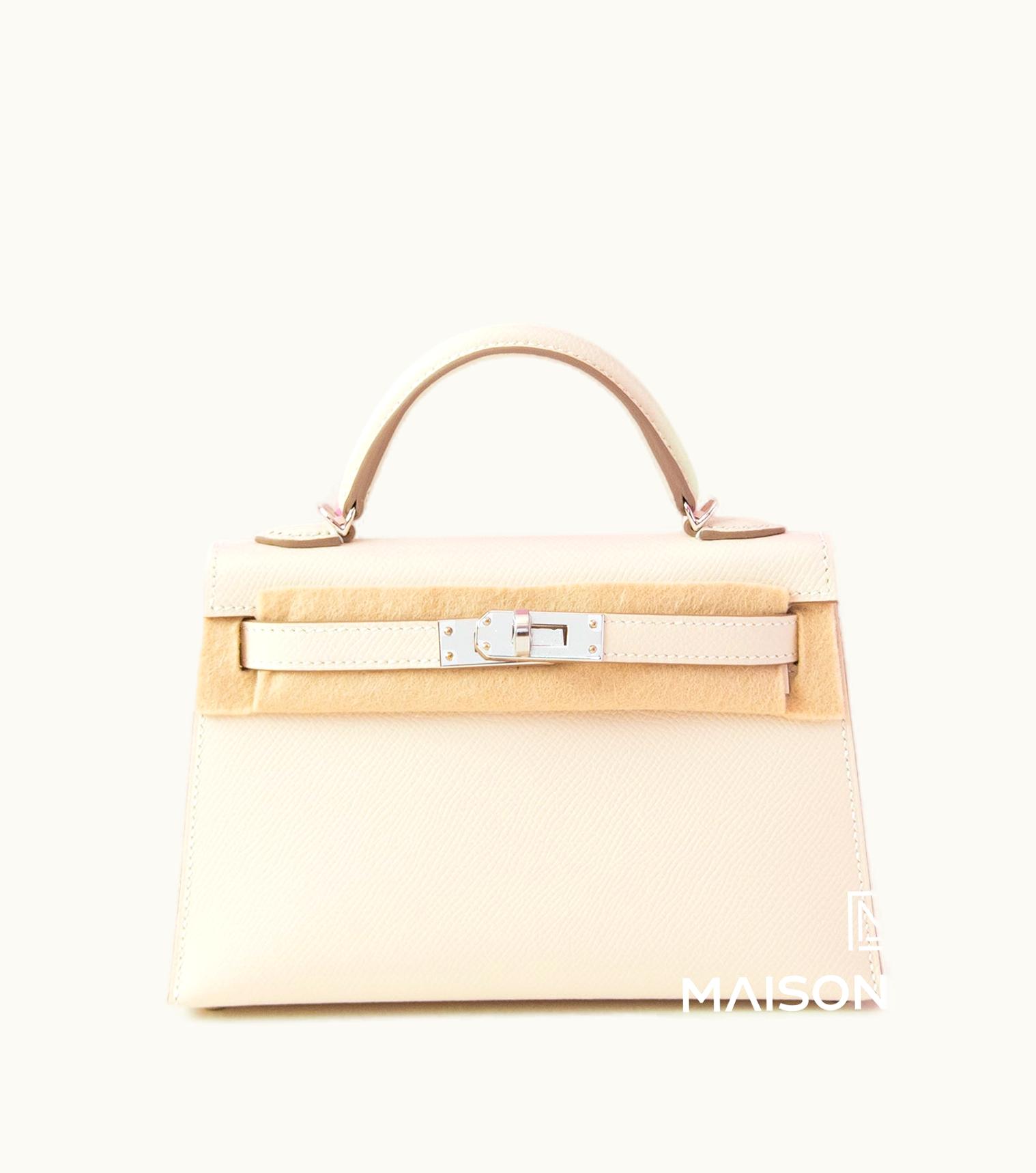 Hermès Hermès Kelly 20cm Mini - Craie - Swift - Retourne - Palladium (PHW)