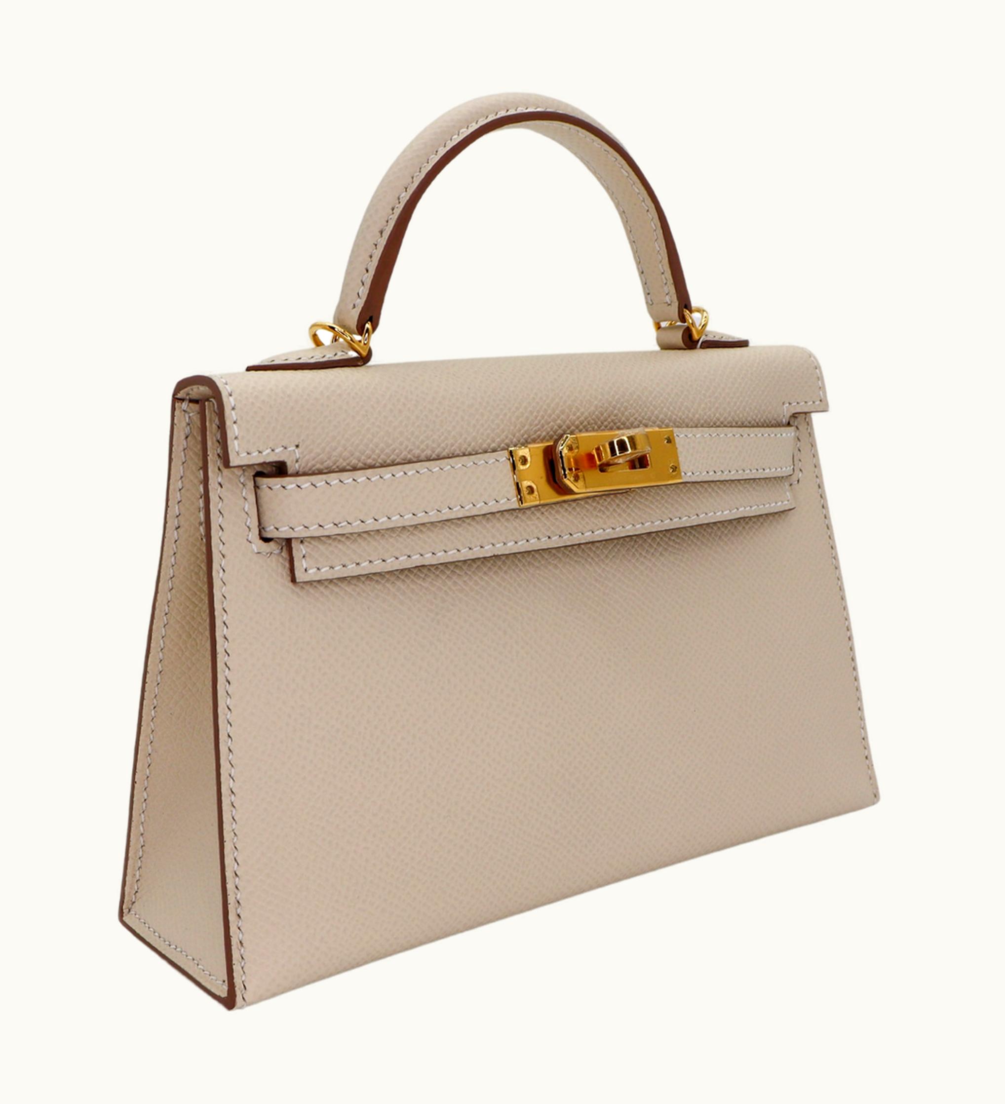 Hermès Hermès Kelly 20cm Mini - Craie - Swift - Sellier - Gold (GHW)