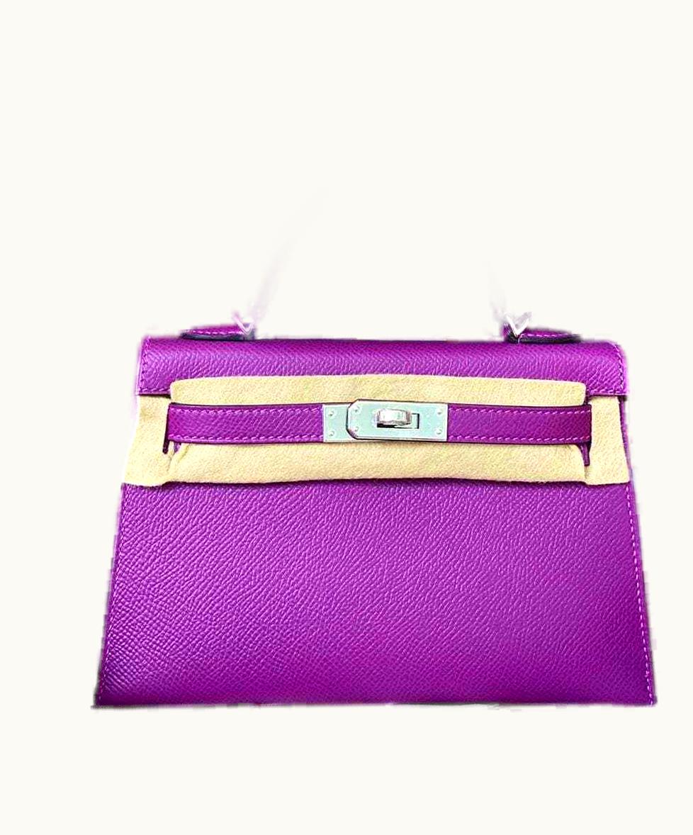 Hermès Hermès Kelly 20cm Mini - Anemone - Epsom - Retourne - Palladium (PHW)