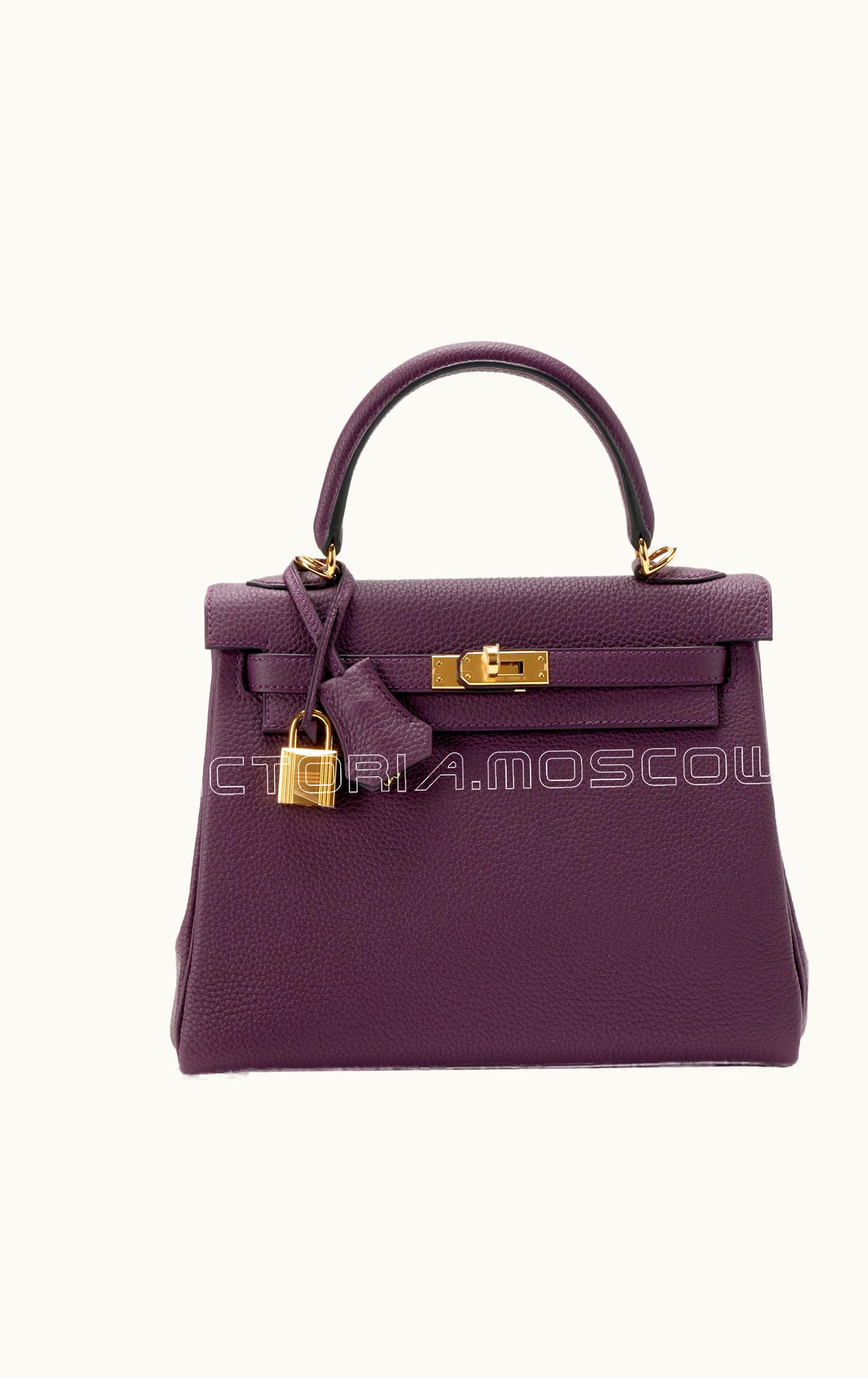 Hermès Hermès Kelly 20cm Mini - Cassis - Togo - Retourne - Gold (GHW)