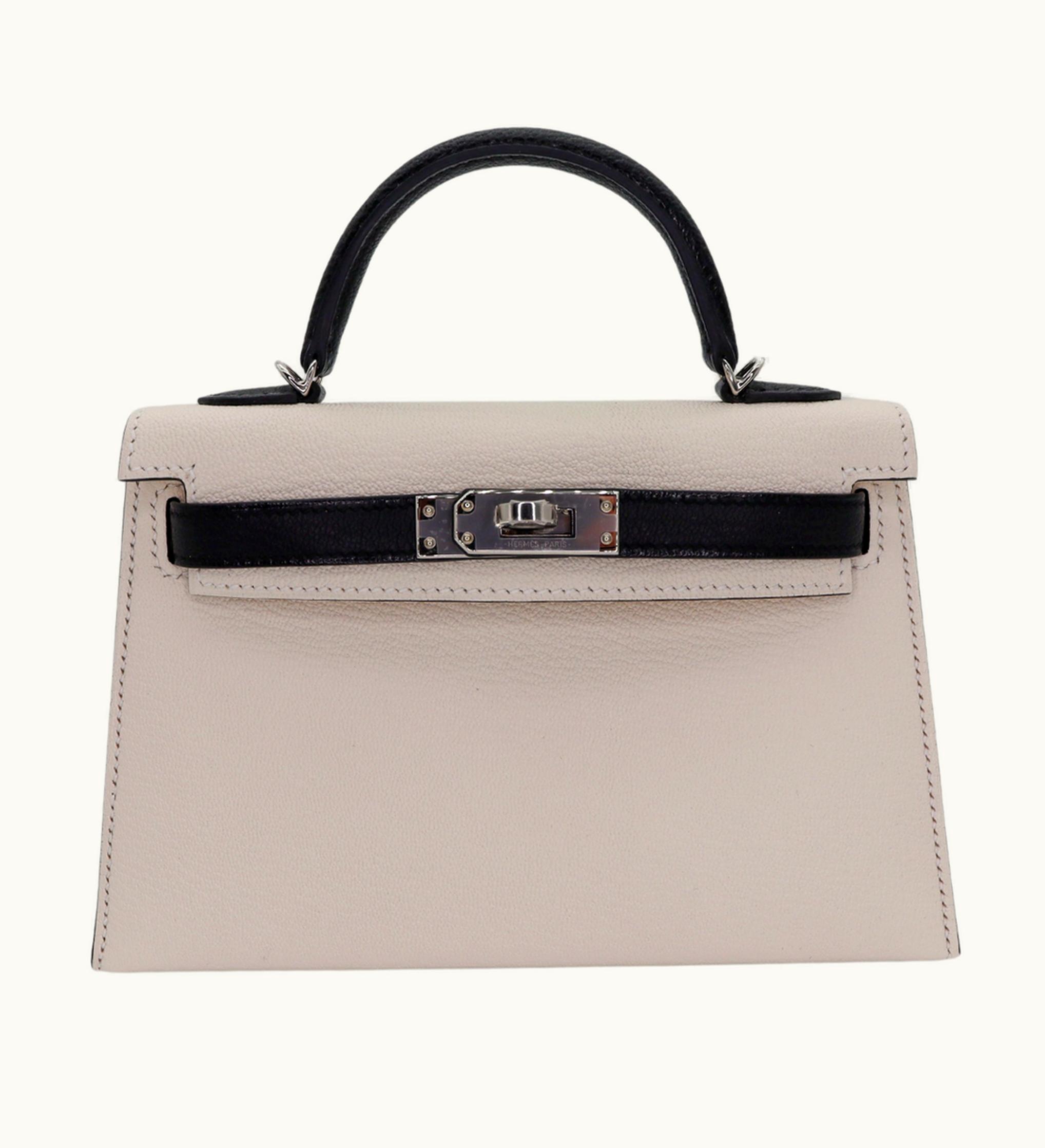 Hermès Hermès Kelly 20cm Mini - Nata - Clemence - Sellier - Palladium (PHW)