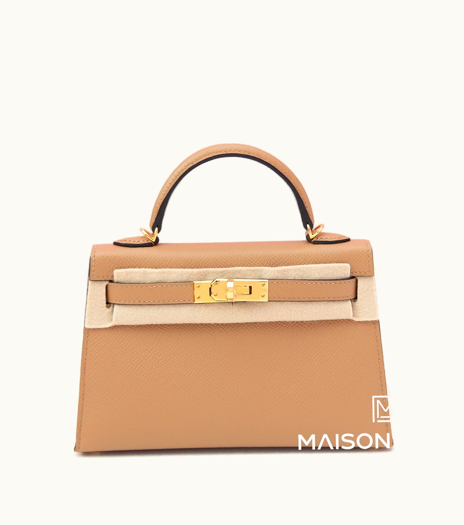 Hermès Hermès Kelly 20cm Mini - Chai - Clemence - Sellier - Gold (GHW)