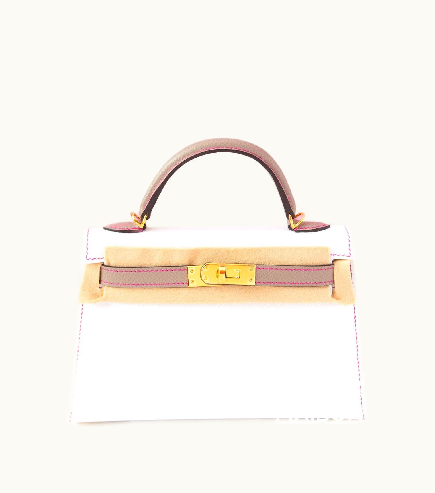 Hermès Hermès Kelly 20cm Mini - Blanc - Clemence - Sellier - Gold (GHW)