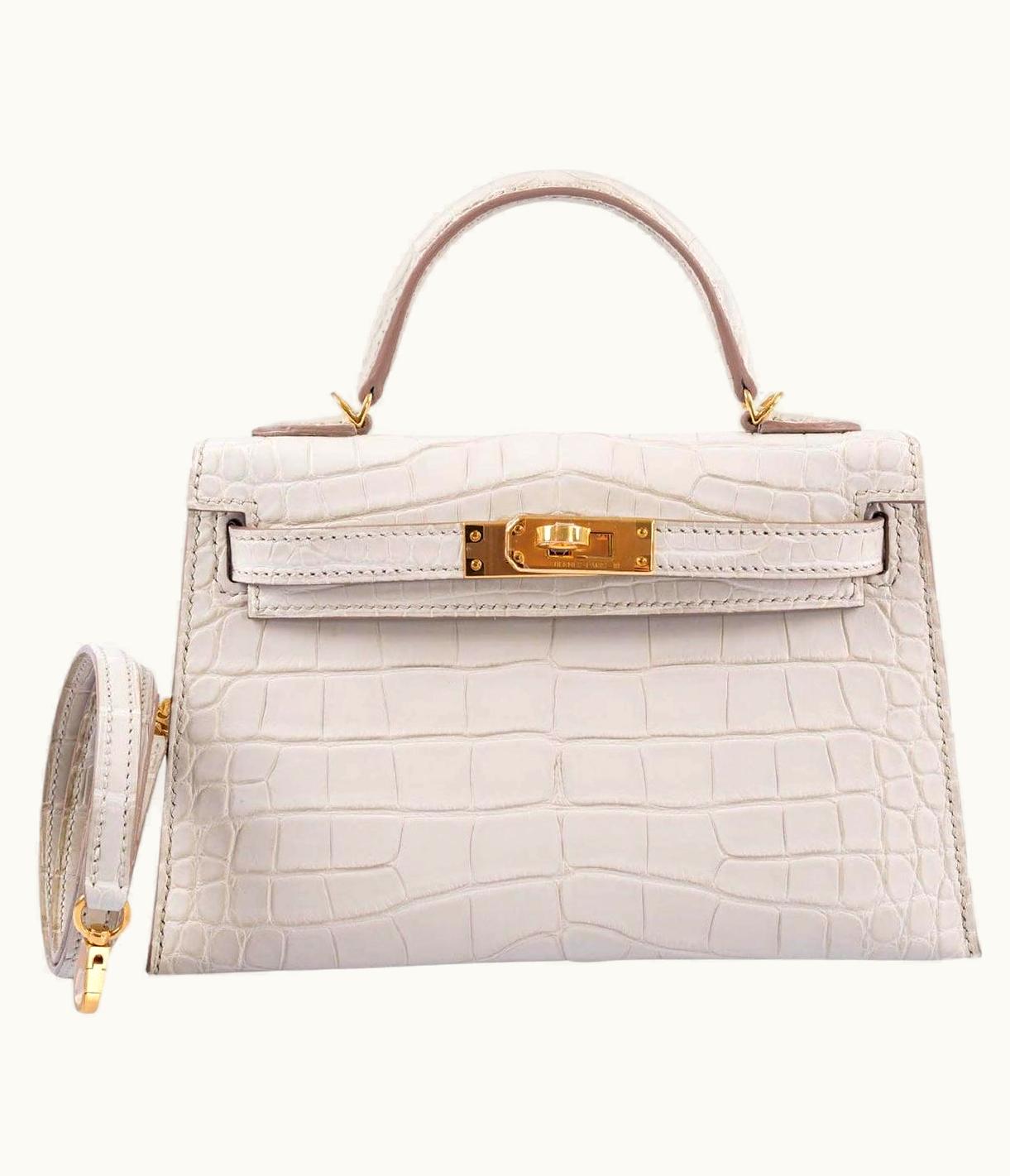 Hermès Hermès Kelly 20cm Mini - Beton - Epsom - Retourne - Gold (GHW)