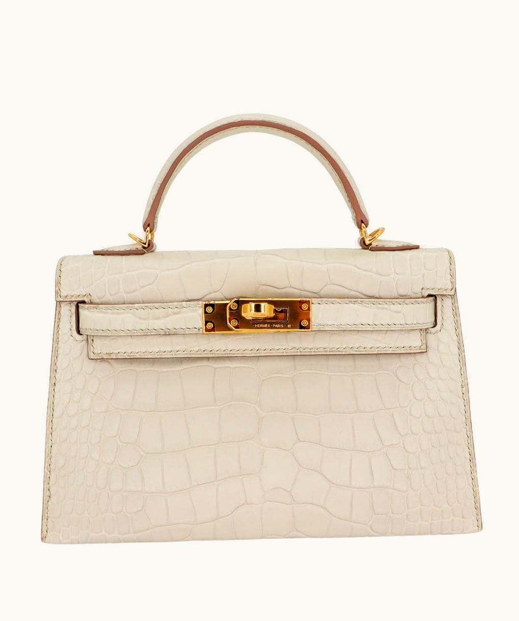 Hermès Hermès Kelly 20cm Mini - Beton - Epsom - Sellier - Gold (GHW)