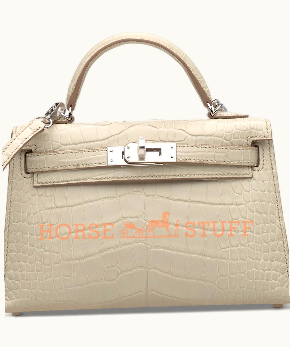 Hermès Hermès Kelly 20cm Mini - Beton - Swift - Sellier - Palladium (PHW)