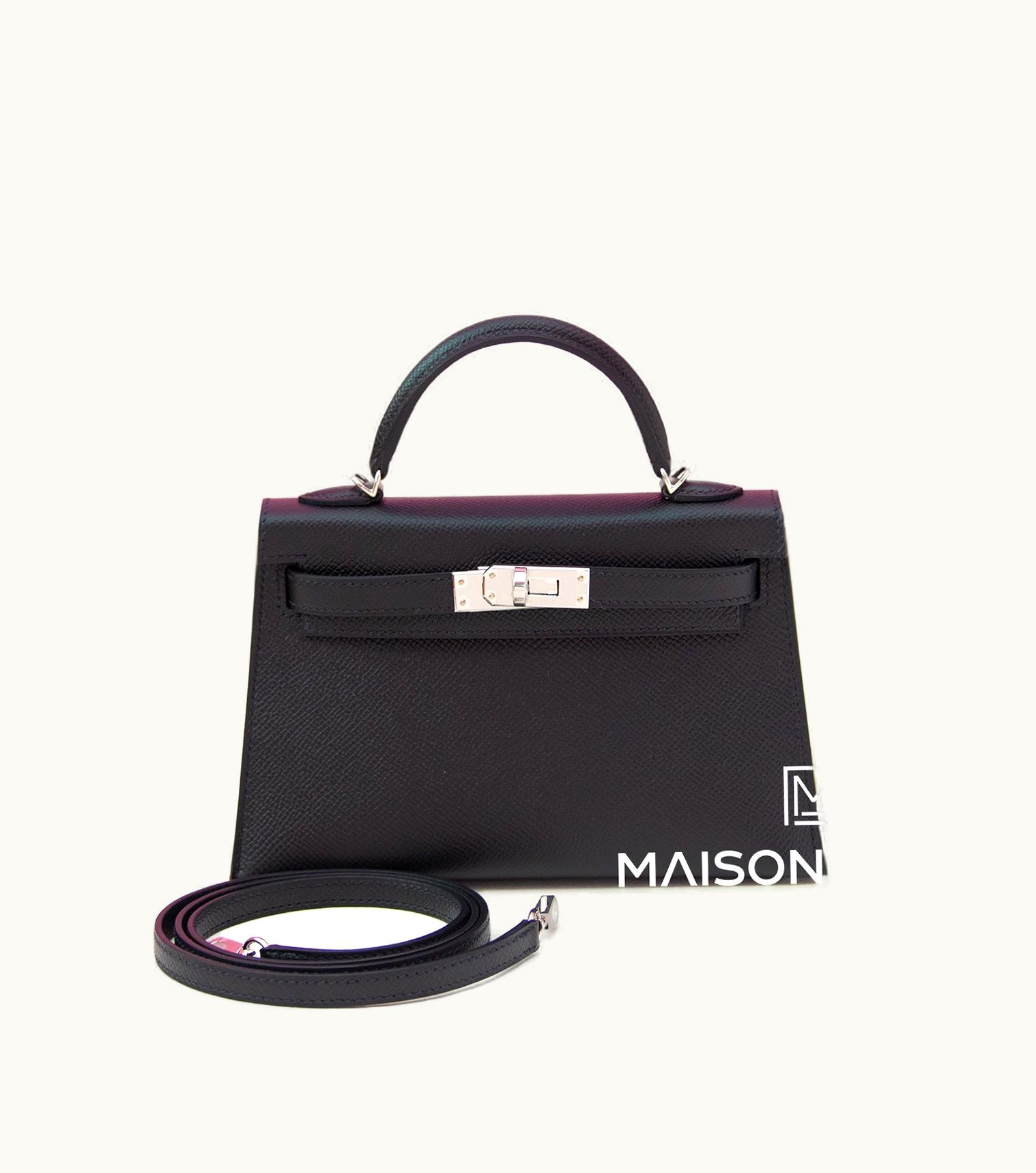 Hermès Hermès Kelly 20cm Mini - Noir - Swift - Sellier - Palladium (PHW)