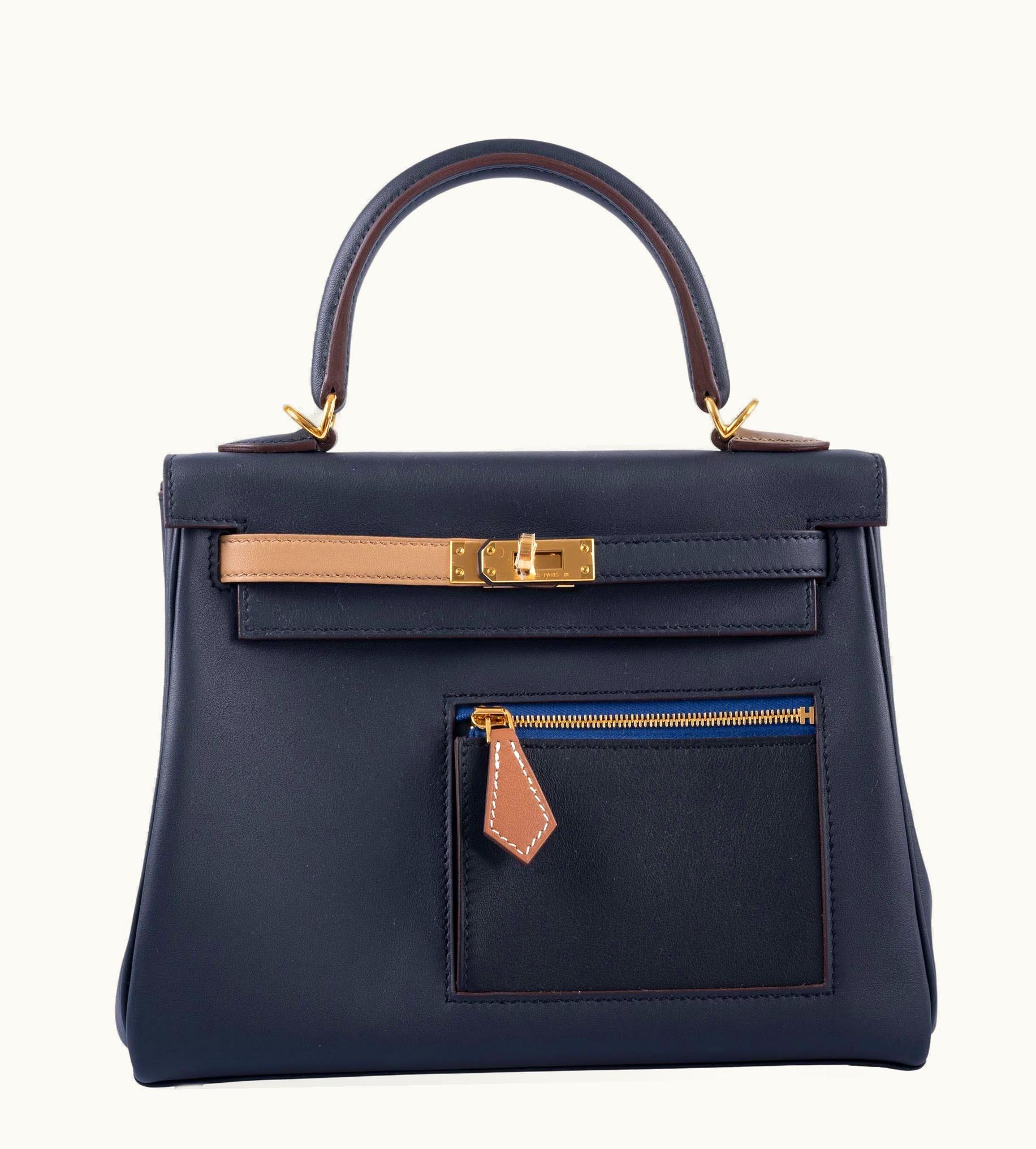 Hermès Hermès Kelly 25cm - Bleu Nuit - Clemence - Sellier - Gold (GHW)