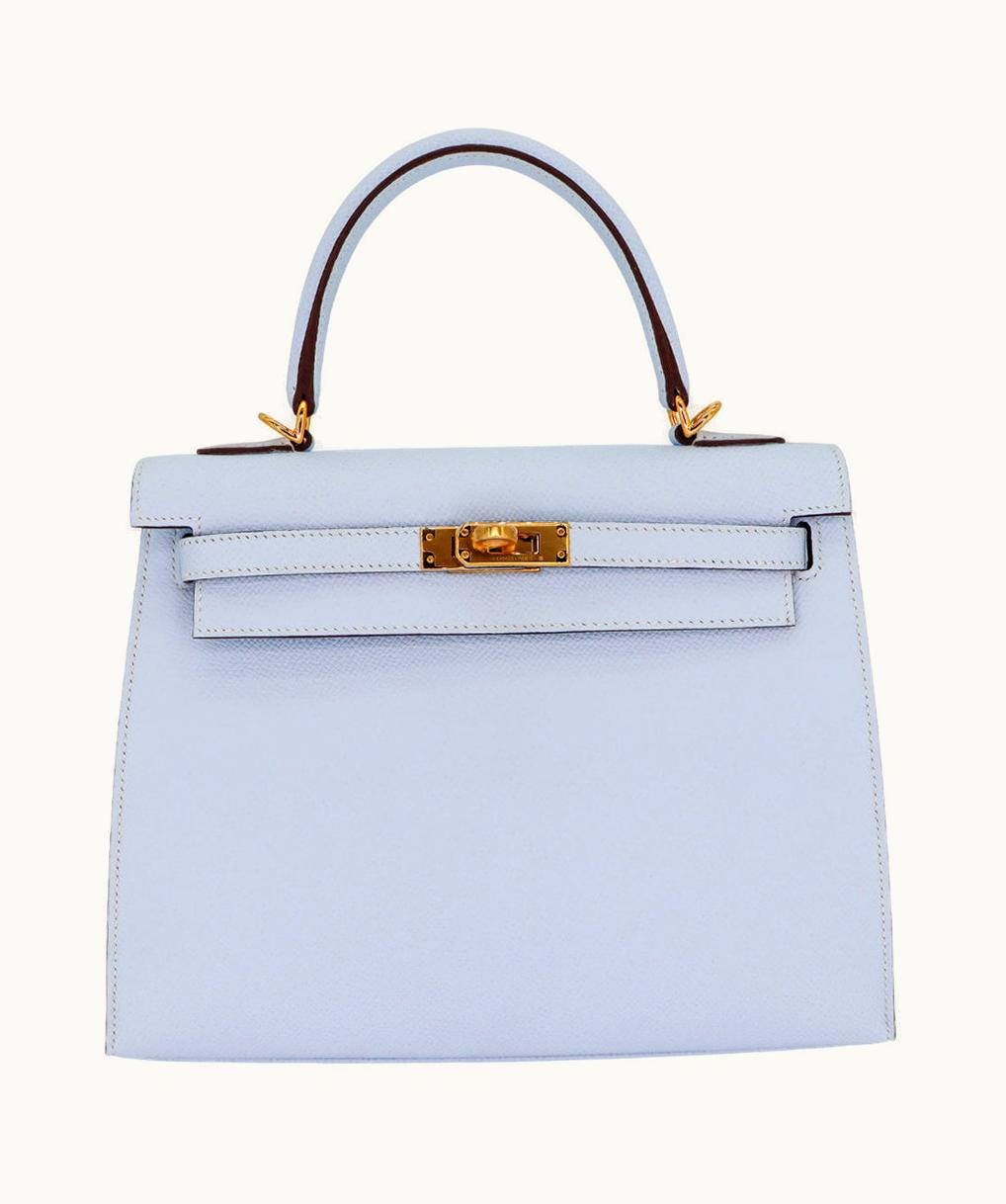 Hermès Hermès Kelly 25cm - Bleu Brume - Epsom - Sellier - Gold (GHW)