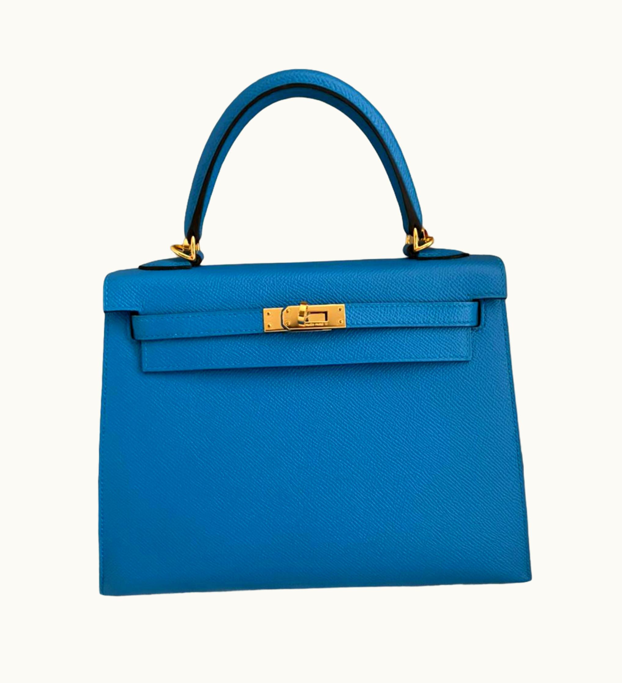 Hermès Hermès Kelly 25cm - Bleu Zanzibar - Clemence - Sellier - Gold (GHW)