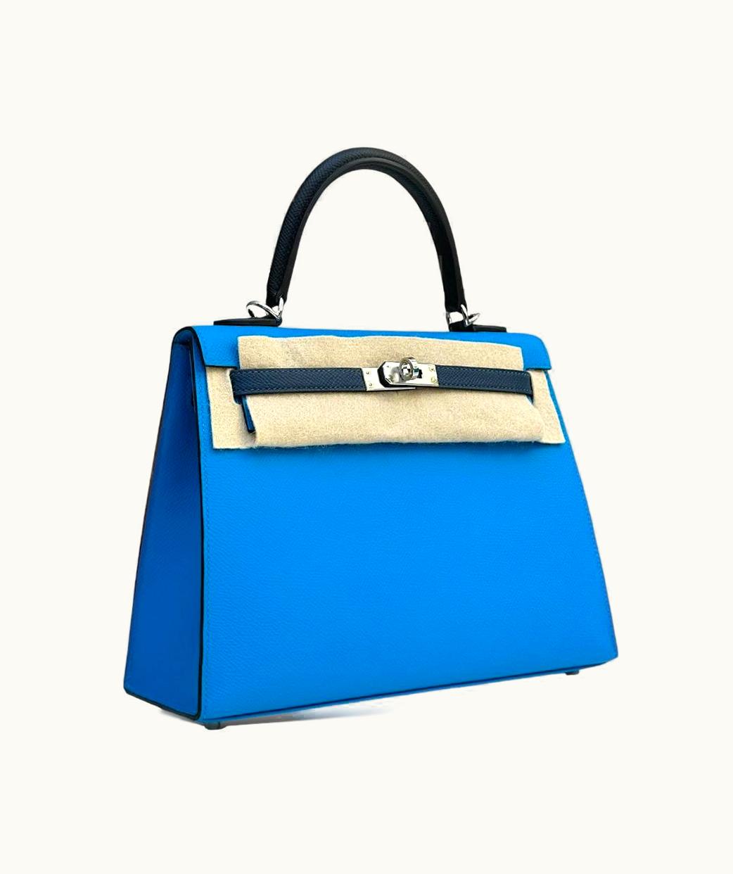 Hermès Hermès Kelly 25cm - Bleu Zanzibar - Togo - Retourne - Palladium (PHW)