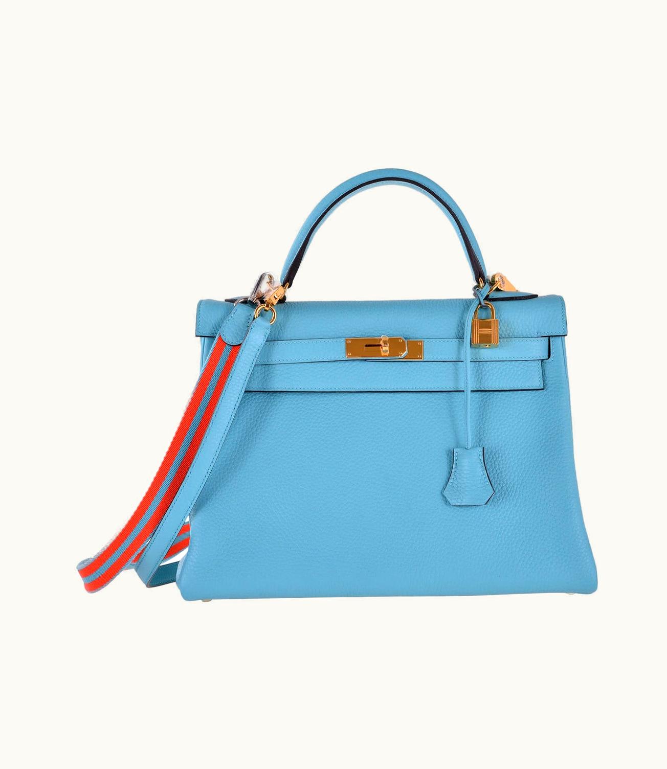 Hermès Hermès Kelly 25cm - Bleu Saint Cyr - Clemence - Sellier - Gold (GHW)