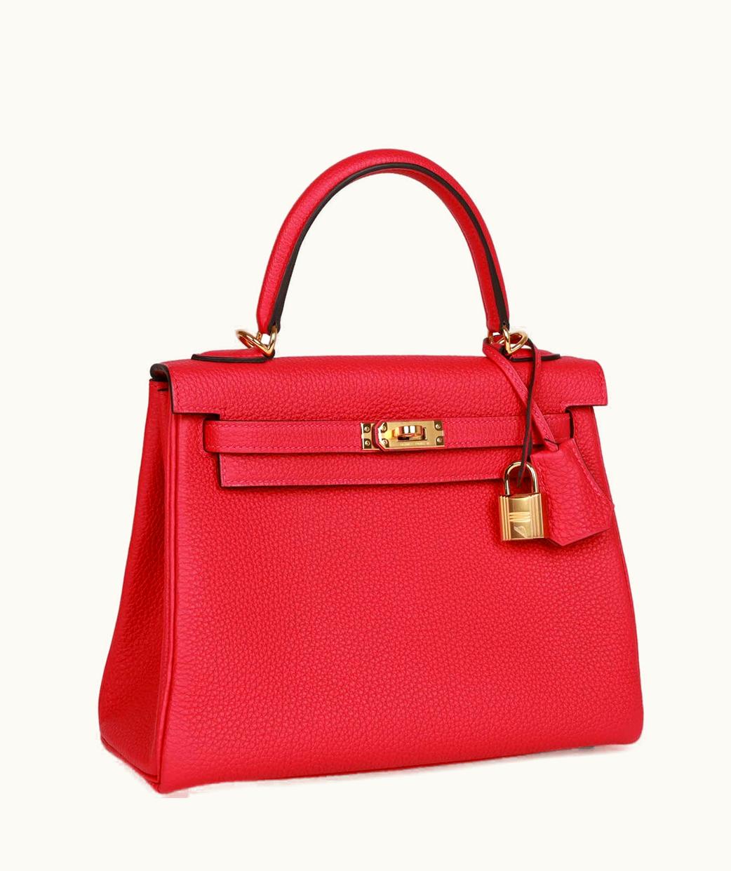 Hermès Hermès Kelly 25cm - Framboise - Togo - Retourne - Gold (GHW)