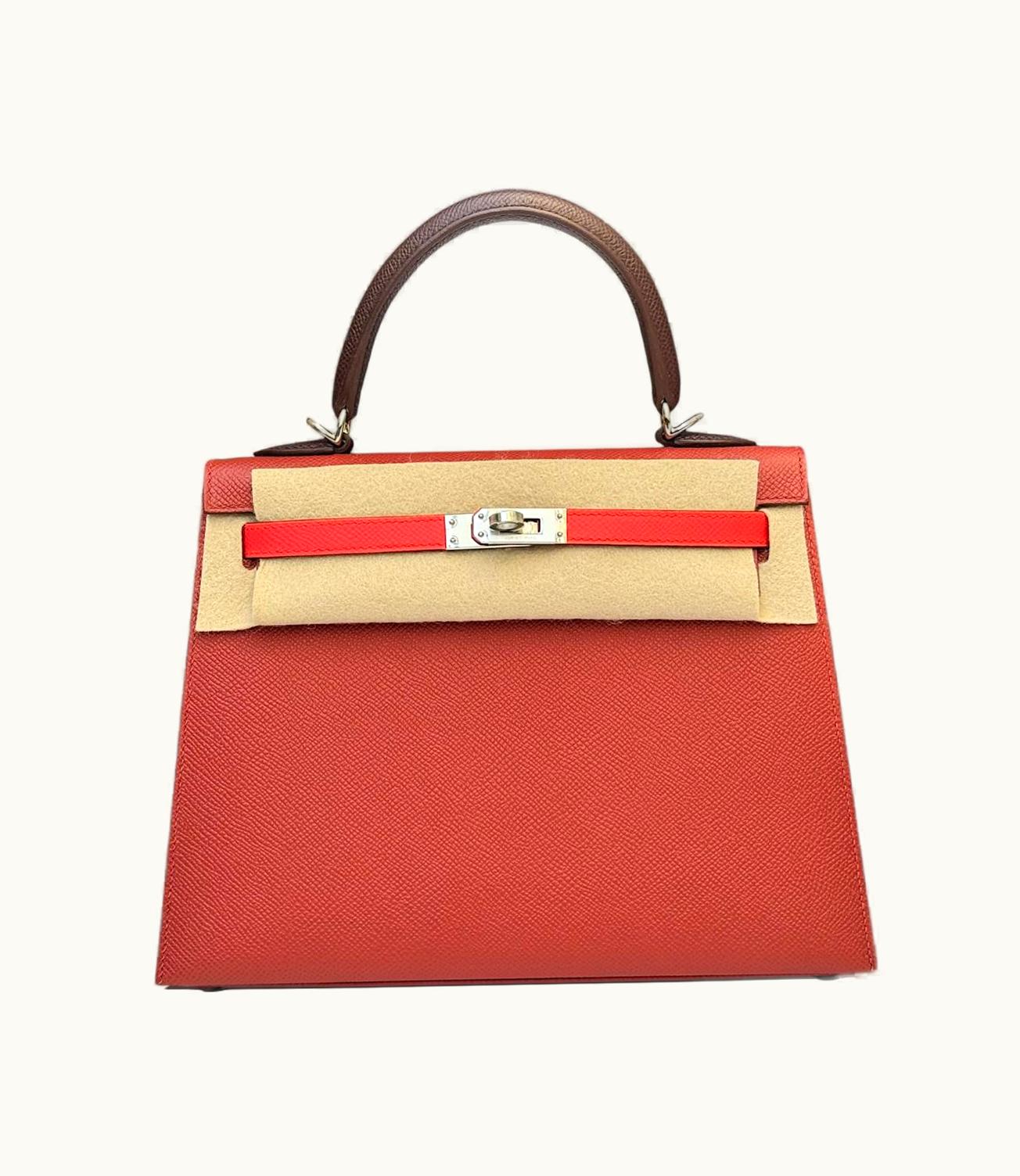 Hermès Hermès Kelly 25cm - Rouge Sellier - Epsom - Sellier - Palladium (PHW)