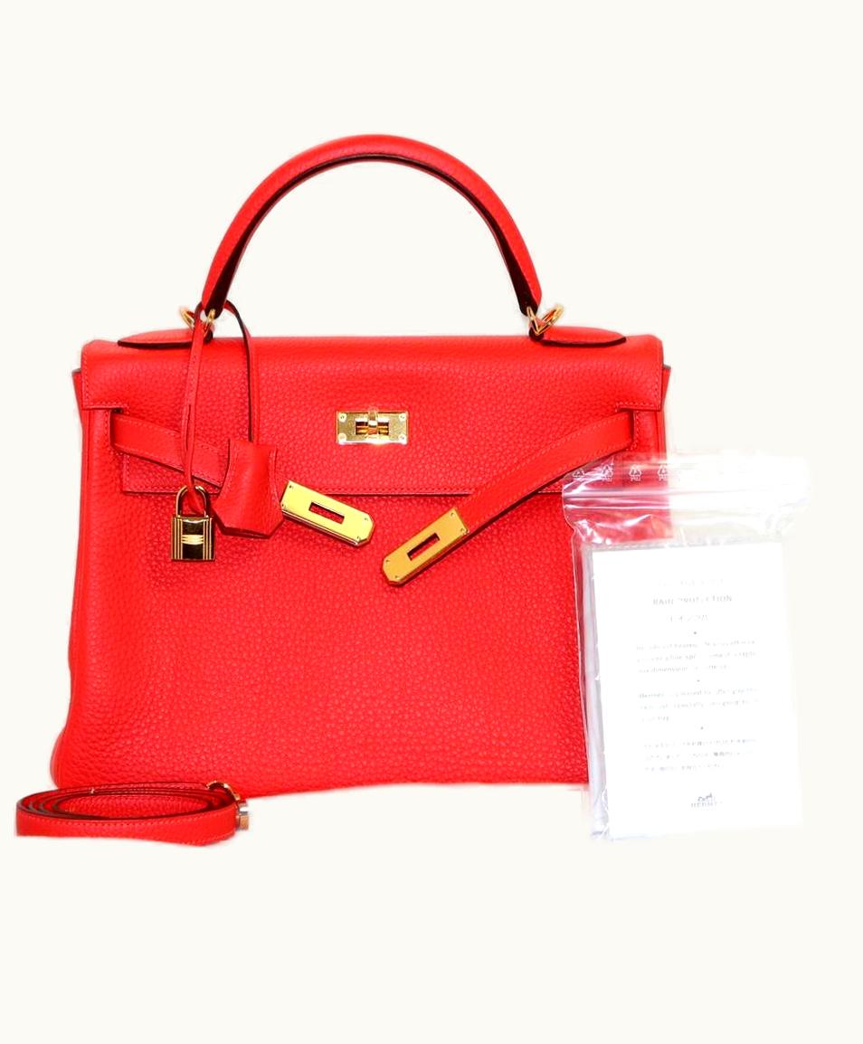 Hermès Hermès Kelly 25cm - Rouge Pivoine - Togo - Retourne - Gold (GHW)