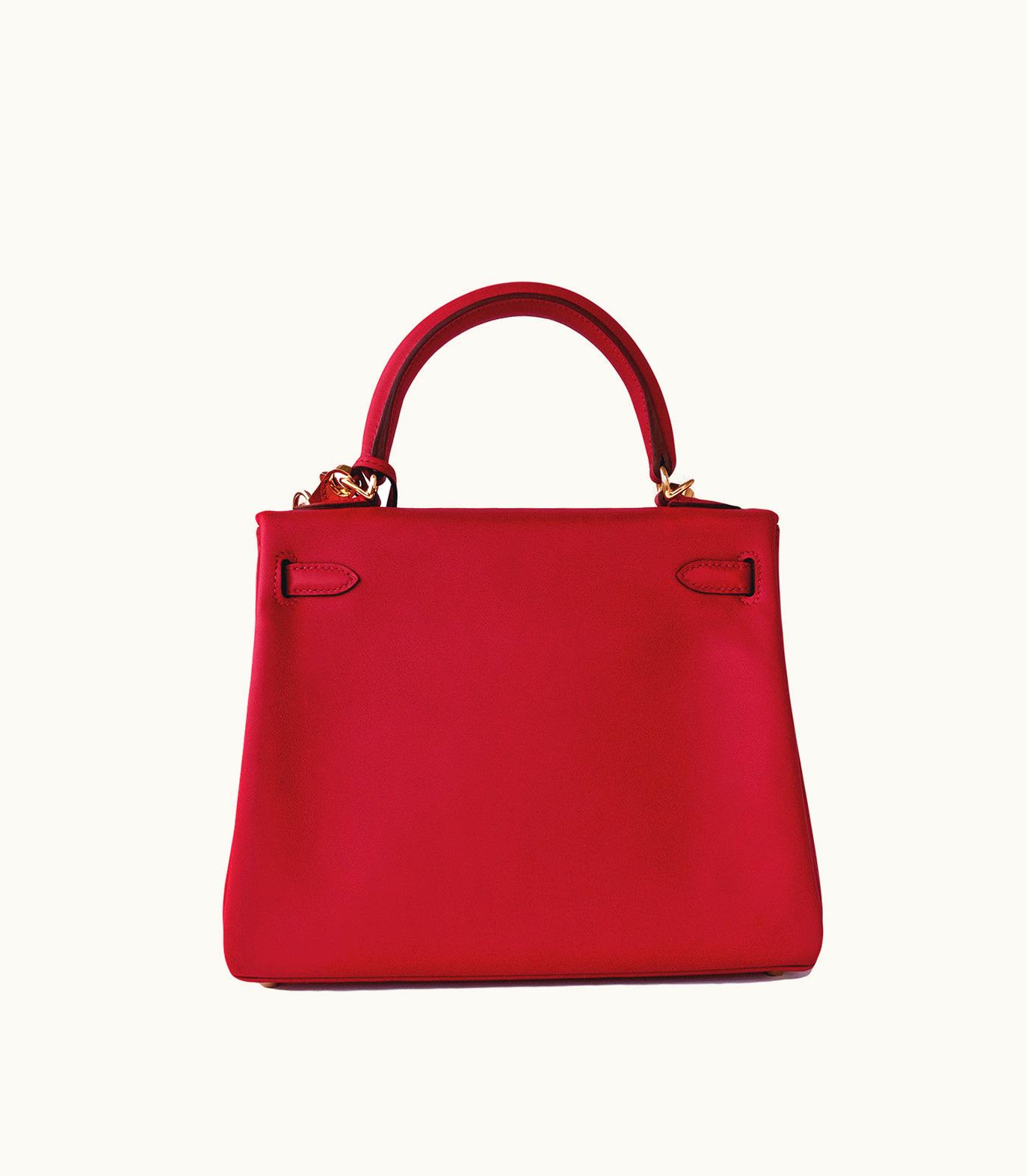 Hermès Hermès Kelly 25cm - Vermillion - Clemence - Sellier - Gold (GHW)