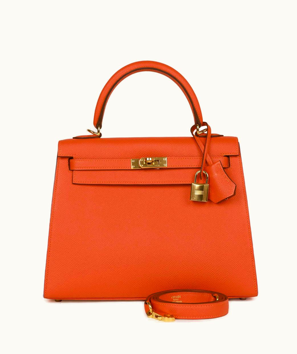 Hermès Hermès Kelly 25cm - Feu - Epsom - Sellier - Gold (GHW)