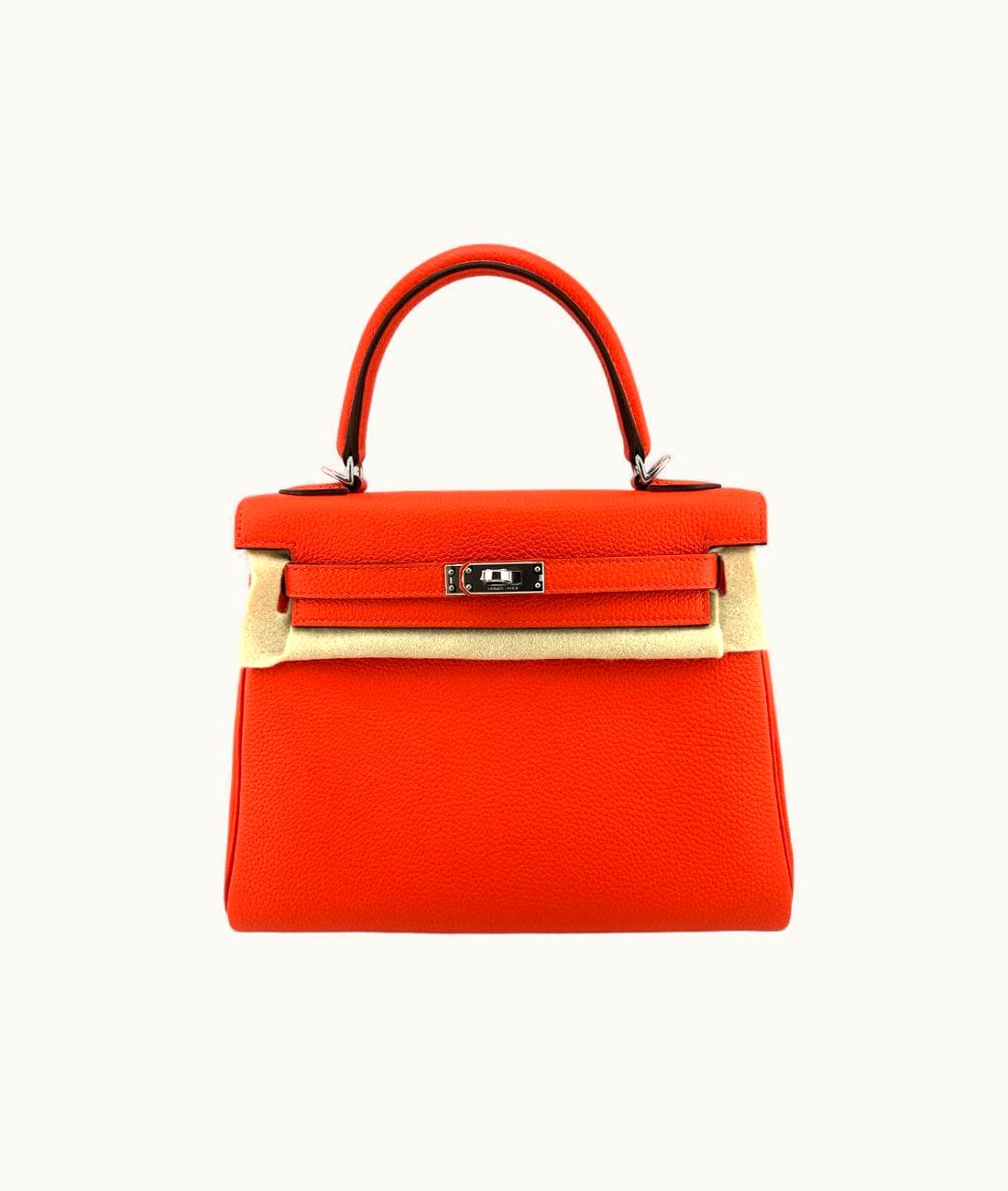 Hermès Hermès Kelly 25cm - Capucine - Epsom - Sellier - Palladium (PHW)