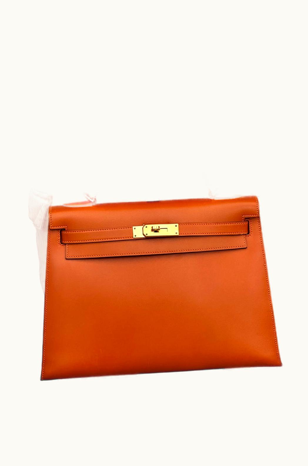 Hermès Hermès Kelly 25cm - Potiron - Swift - Sellier - Gold (GHW)