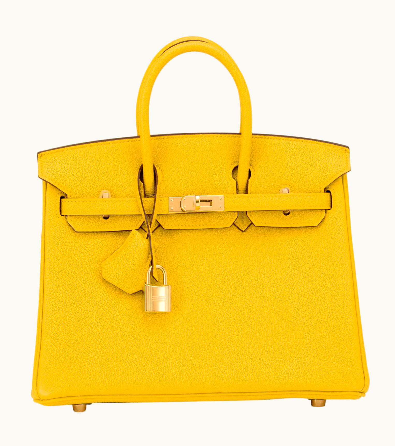 Hermès Hermès Kelly 25cm - Jaune De Naples - Togo - Sellier - Gold (GHW)