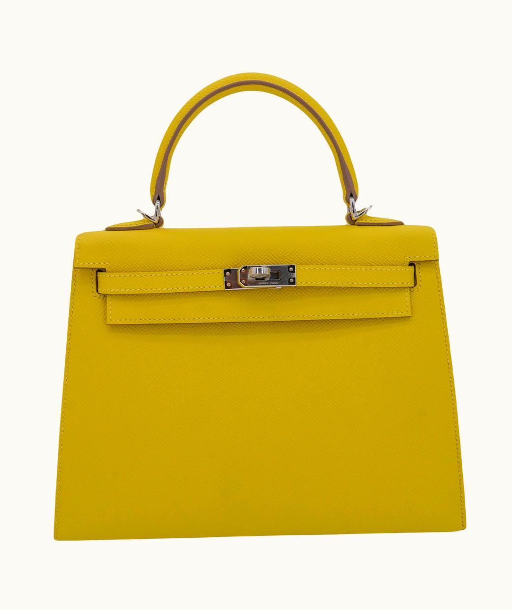 Hermès Hermès Kelly 25cm - Lime - Clemence - Sellier - Palladium (PHW)