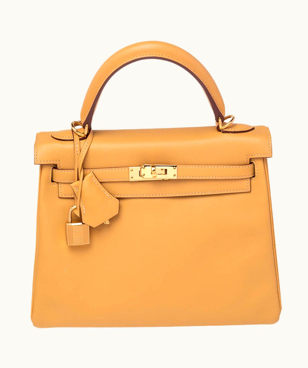 Hermès Hermès Kelly 25cm - Curry - Clemence - Retourne - Gold (GHW)