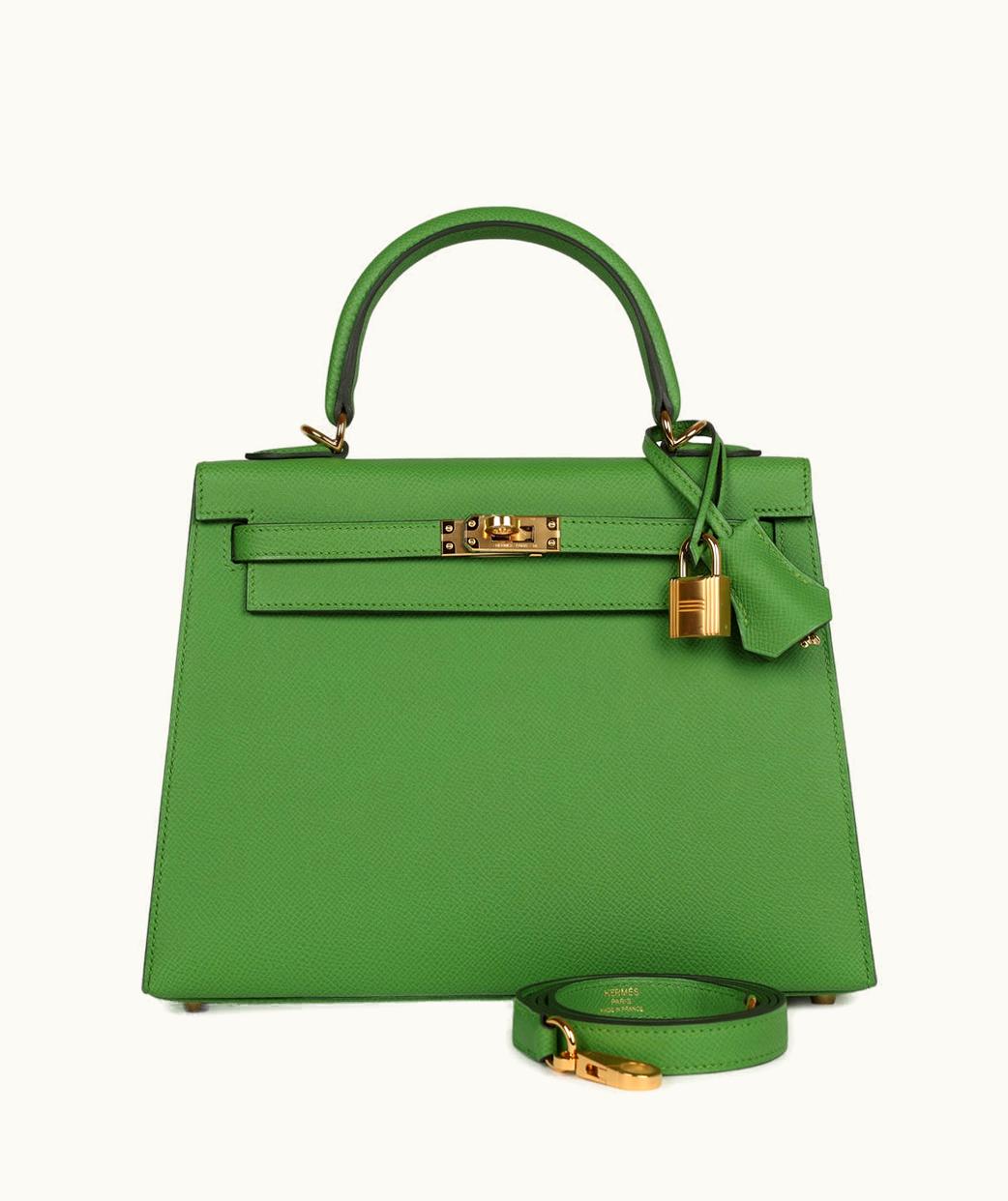 Hermès Hermès Kelly 25cm - Vert Yucca - Swift - Retourne - Gold (GHW)