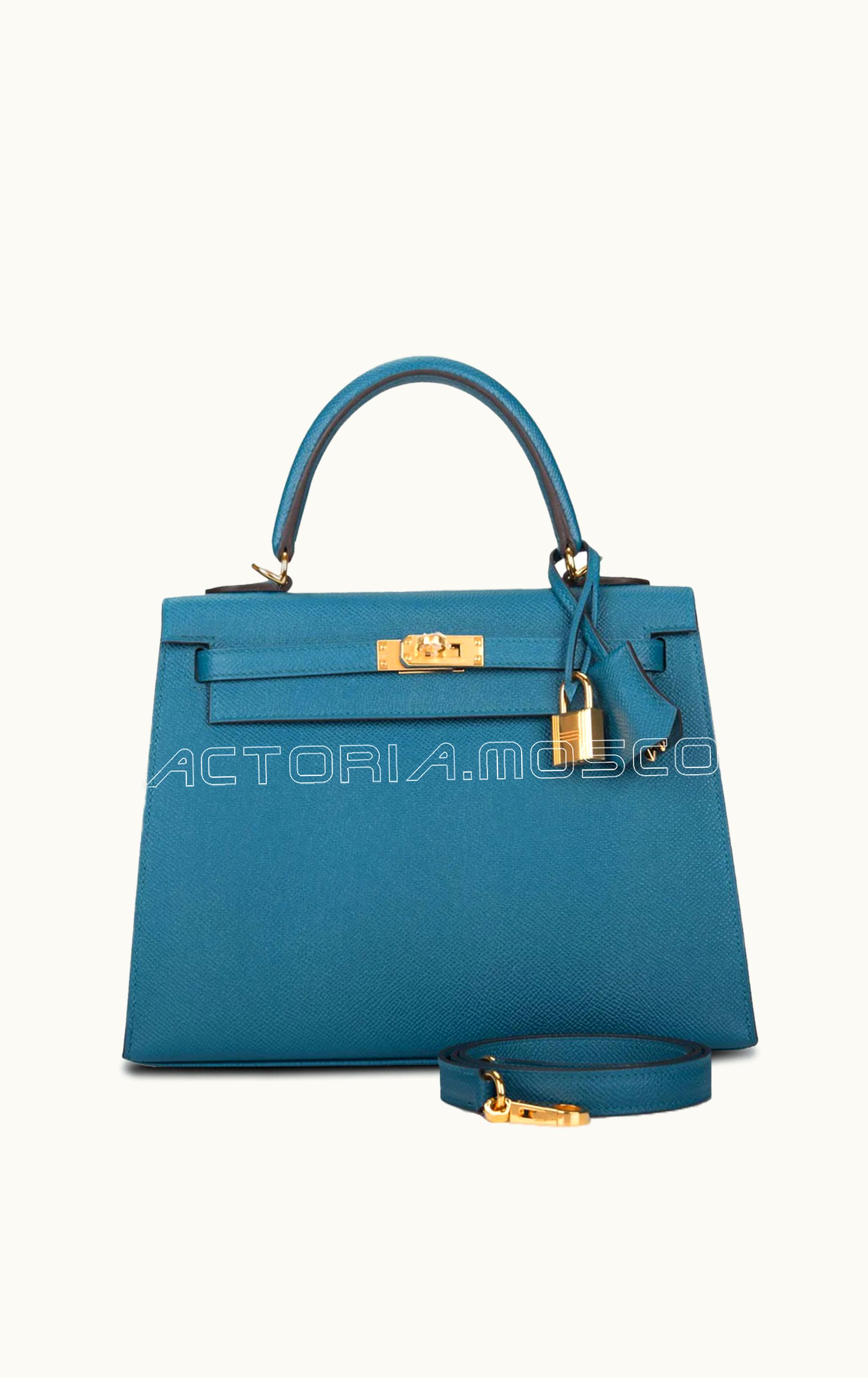 Hermès Hermès Kelly 25cm - Vert Bosphore - Togo - Sellier - Gold (GHW)