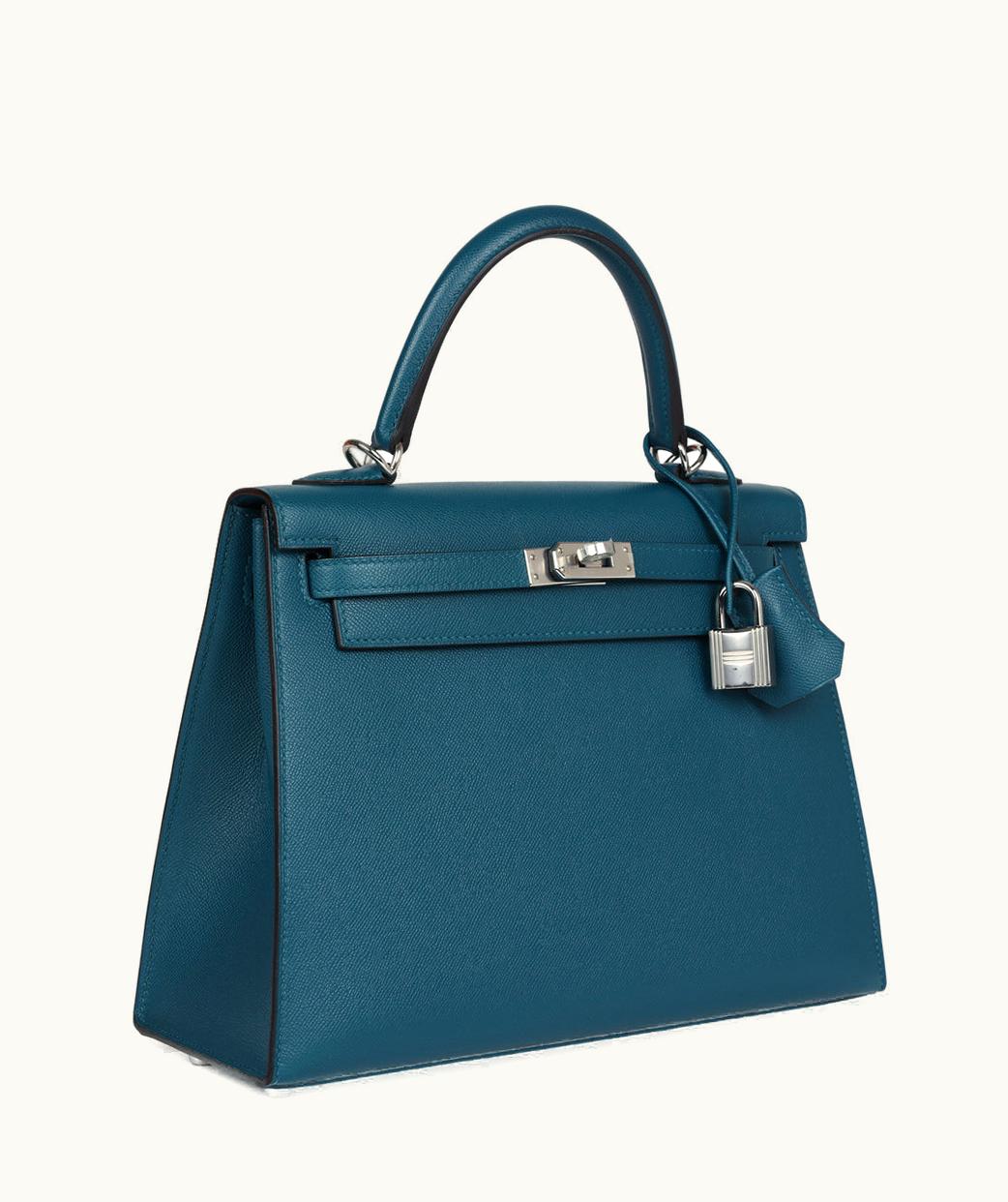 Hermès Hermès Kelly 25cm - Vert Bosphore - Swift - Retourne - Palladium (PHW)