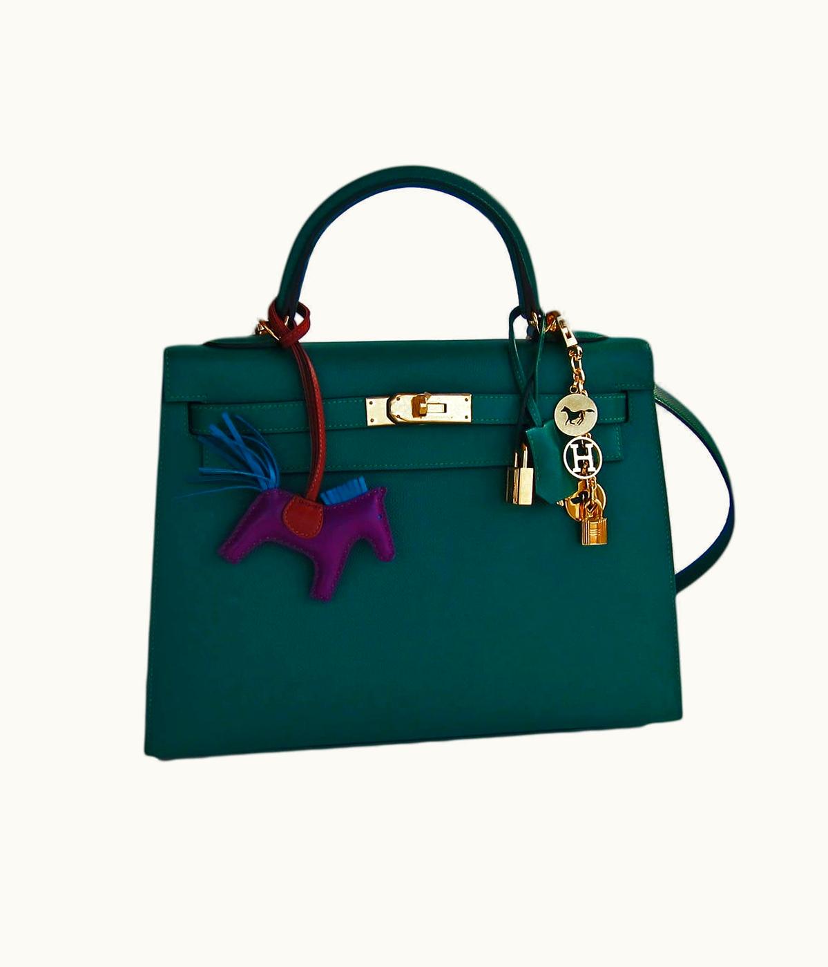 Hermès Hermès Kelly 25cm - Malachite - Clemence - Sellier - Gold (GHW)