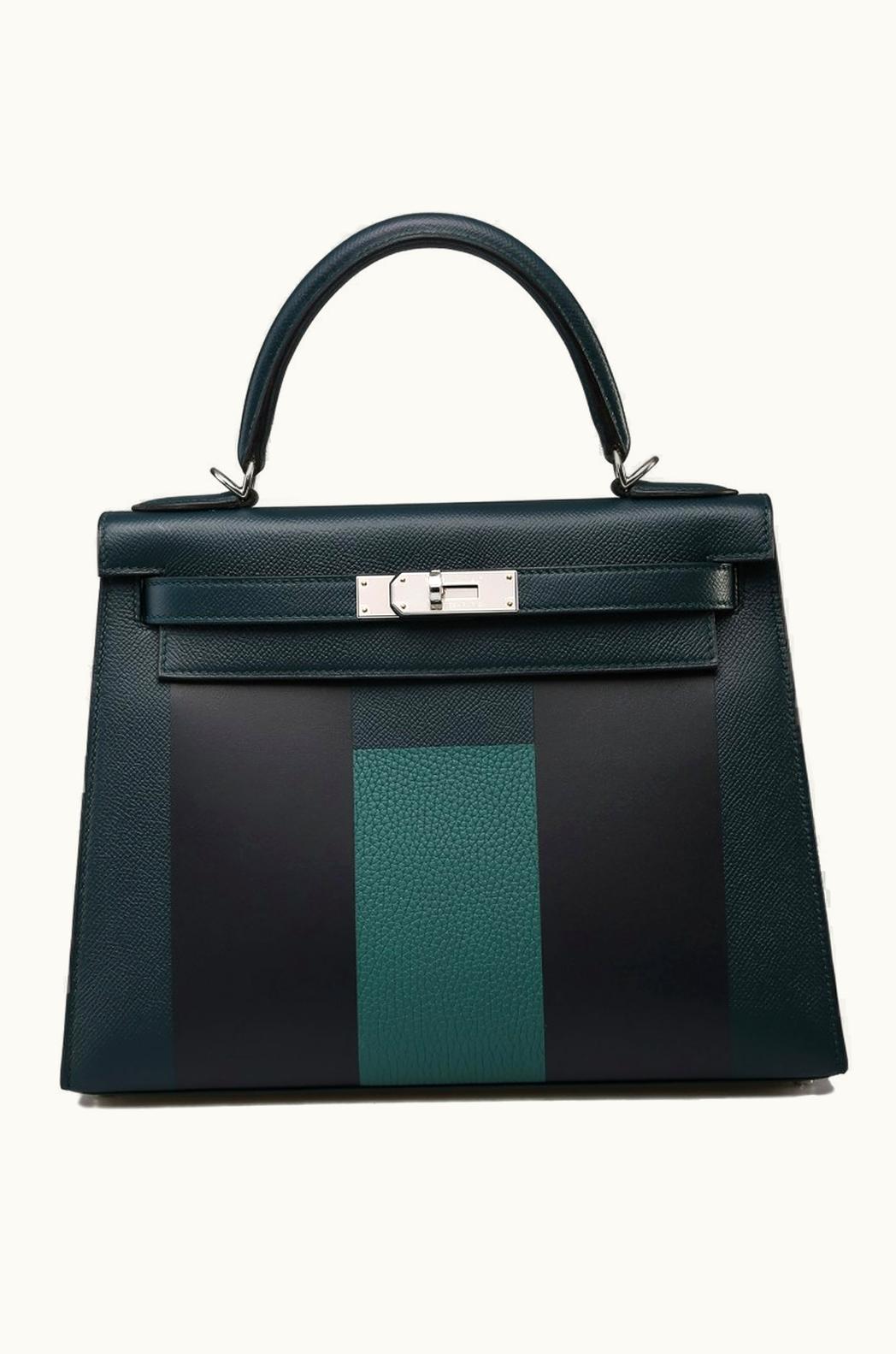 Hermès Hermès Kelly 25cm - Malachite - Clemence - Sellier - Palladium (PHW)