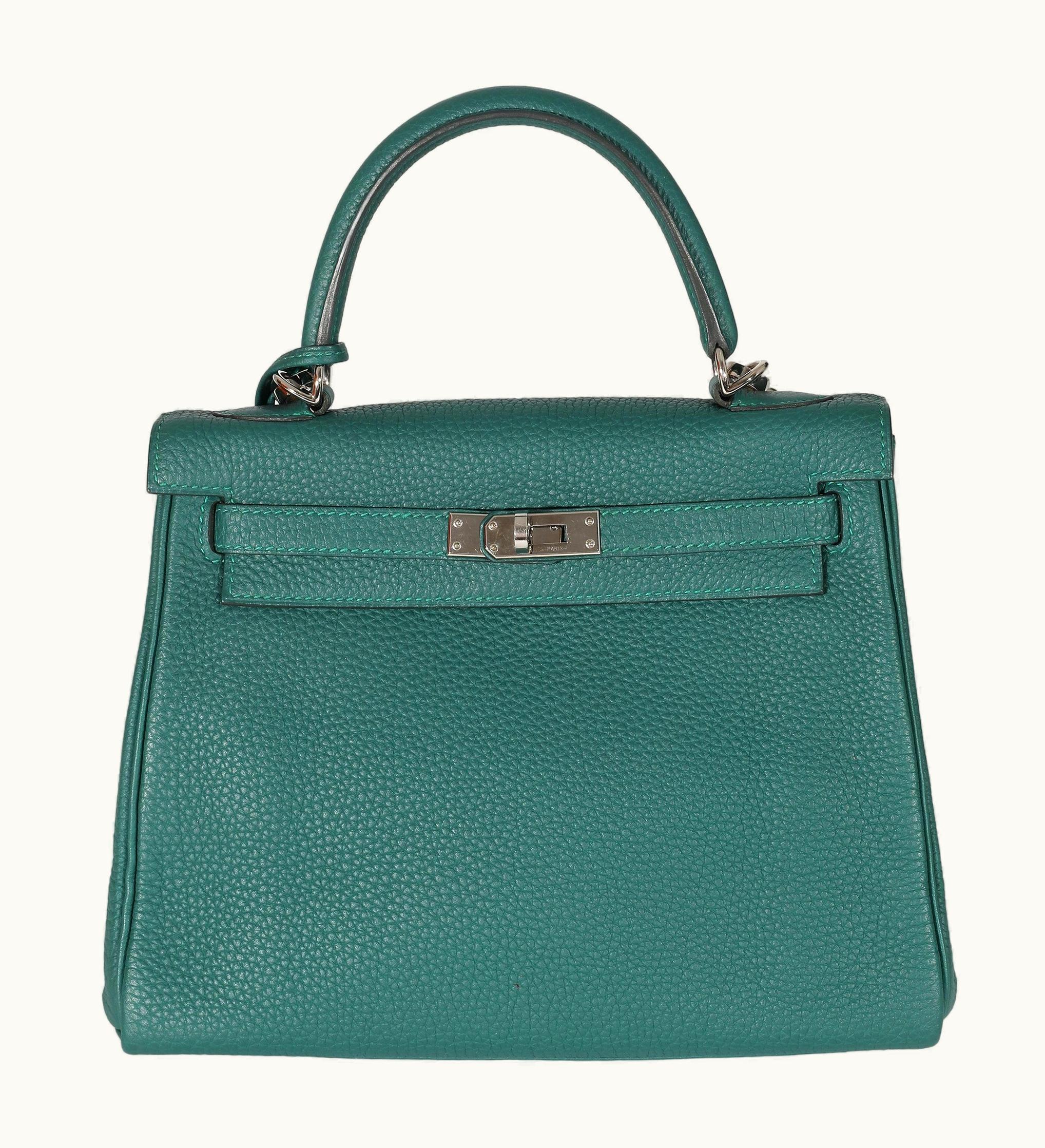 Hermès Hermès Kelly 25cm - Malachite - Epsom - Retourne - Palladium (PHW)