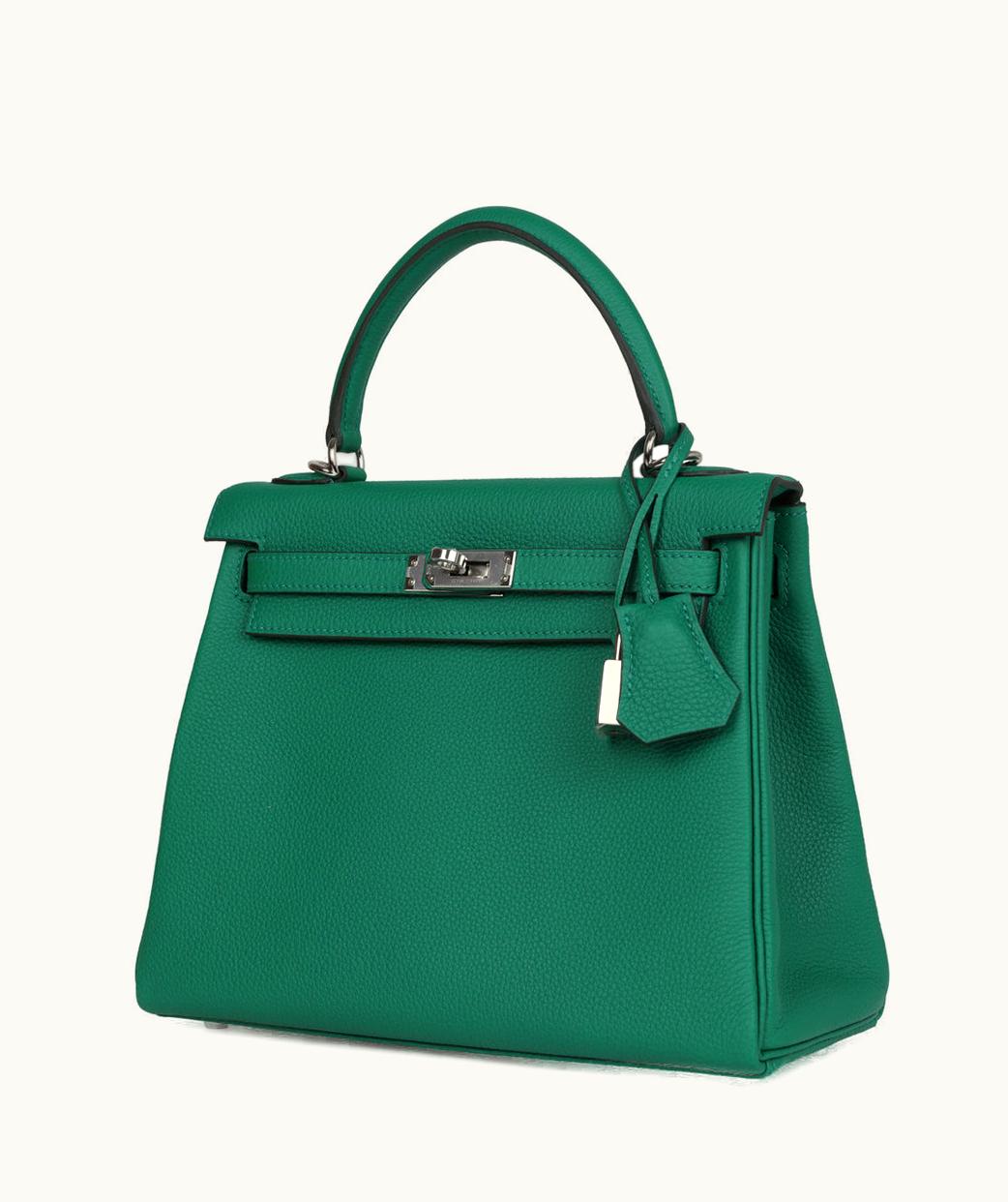 Hermès Hermès Kelly 25cm - Vert Vertigo - Swift - Retourne - Palladium (PHW)