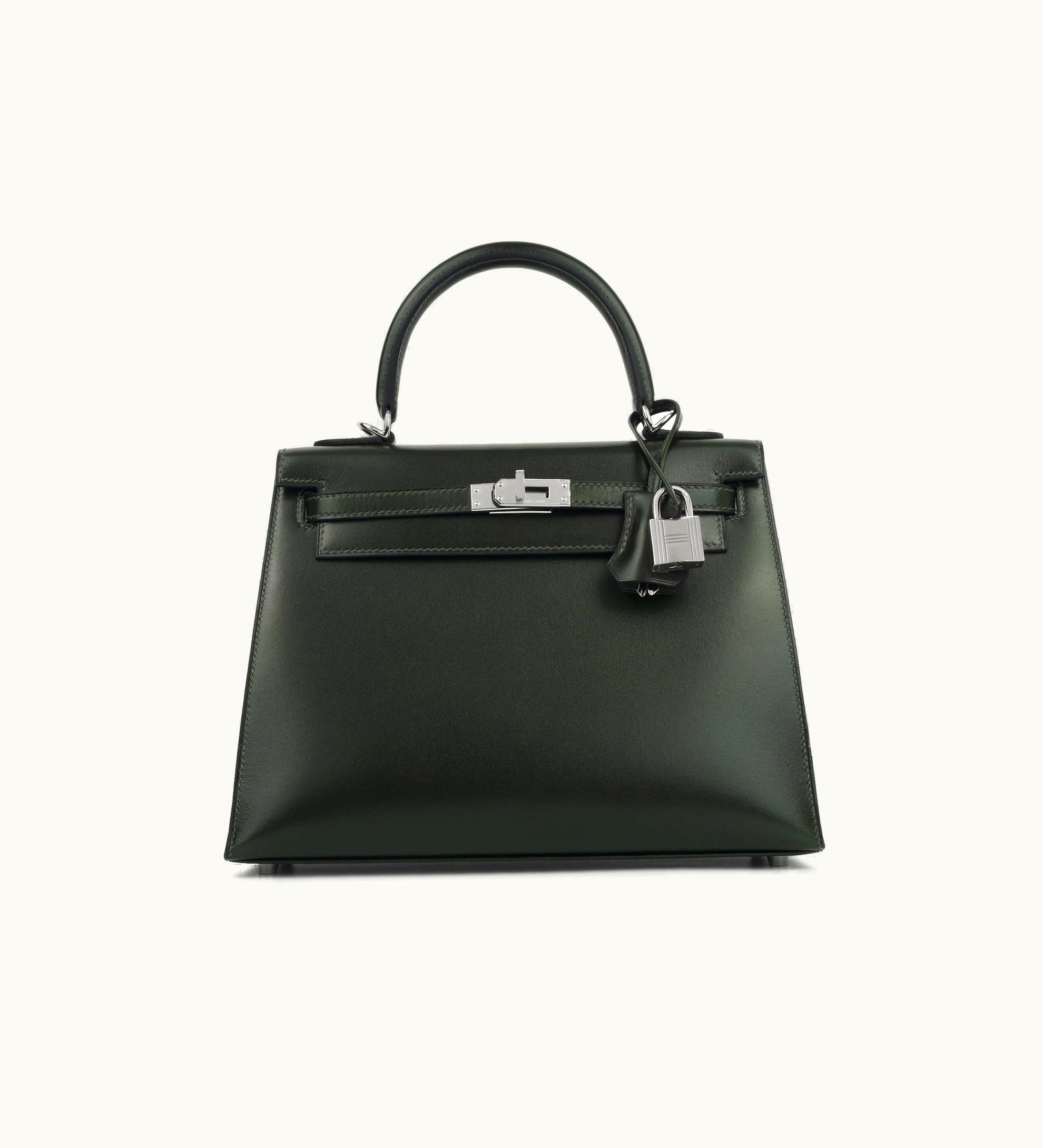 Hermès Hermès Kelly 25cm - Vert Fonce - Swift - Sellier - Palladium (PHW)