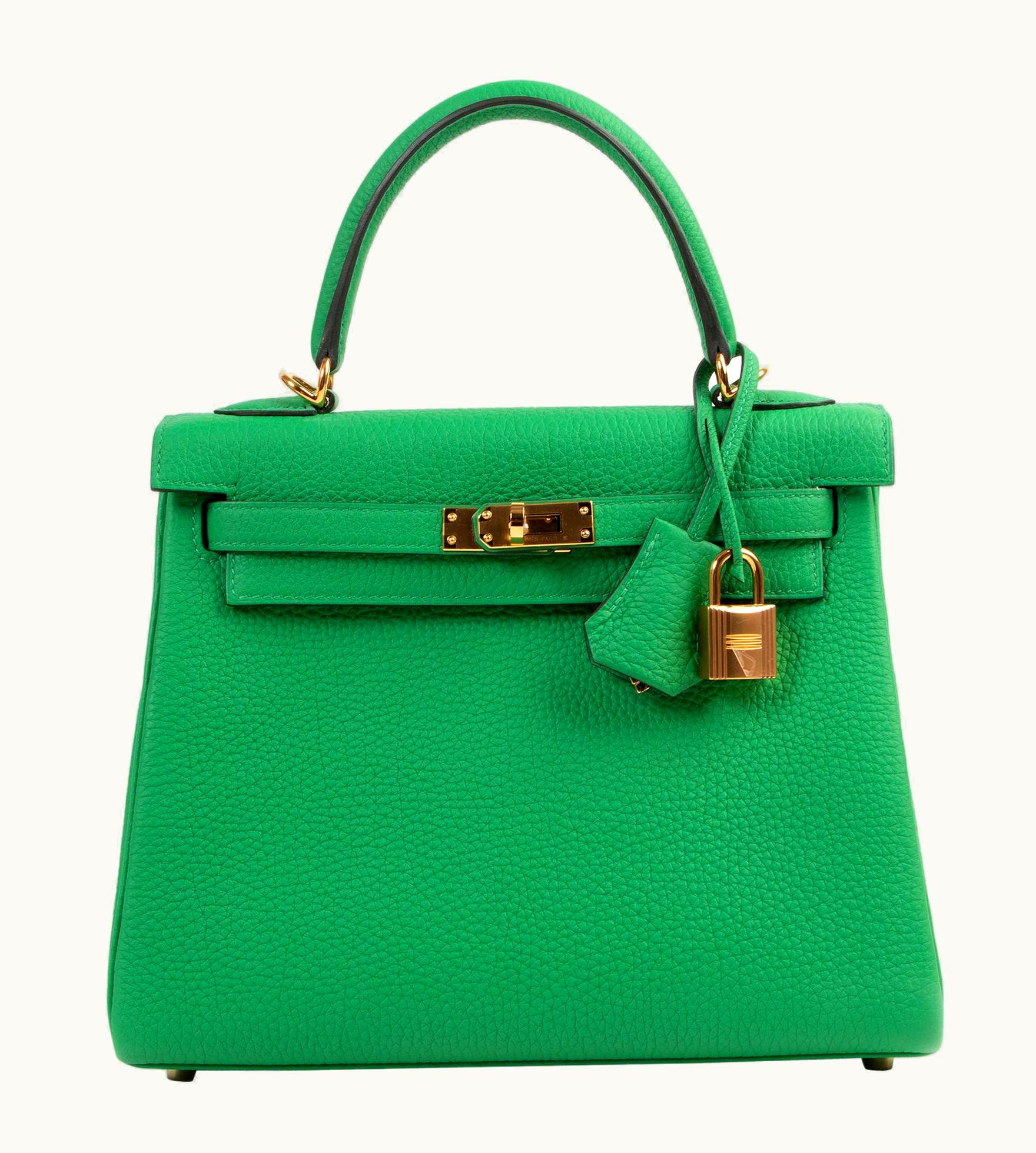 Hermès Hermès Kelly 25cm - Bambou - Swift - Retourne - Gold (GHW)